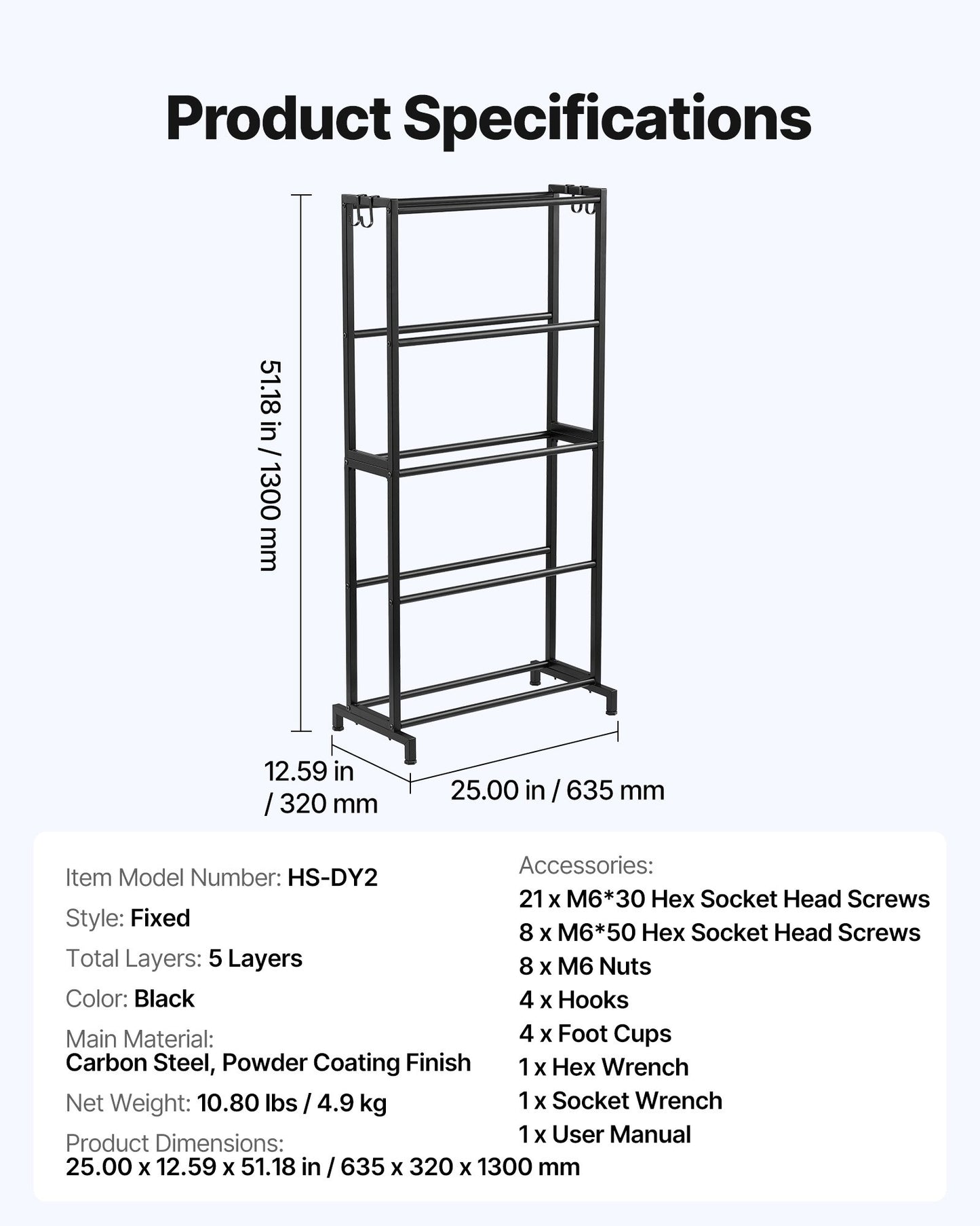 3D Printer Filament Storage Rack, 5 Tier Heavy Duty Storage Shelves for 3D Printing Filaments, Filament Spool Holders Racks for 3D Printing Studio, Home Studio, Office, Workshop (Shelf Only)