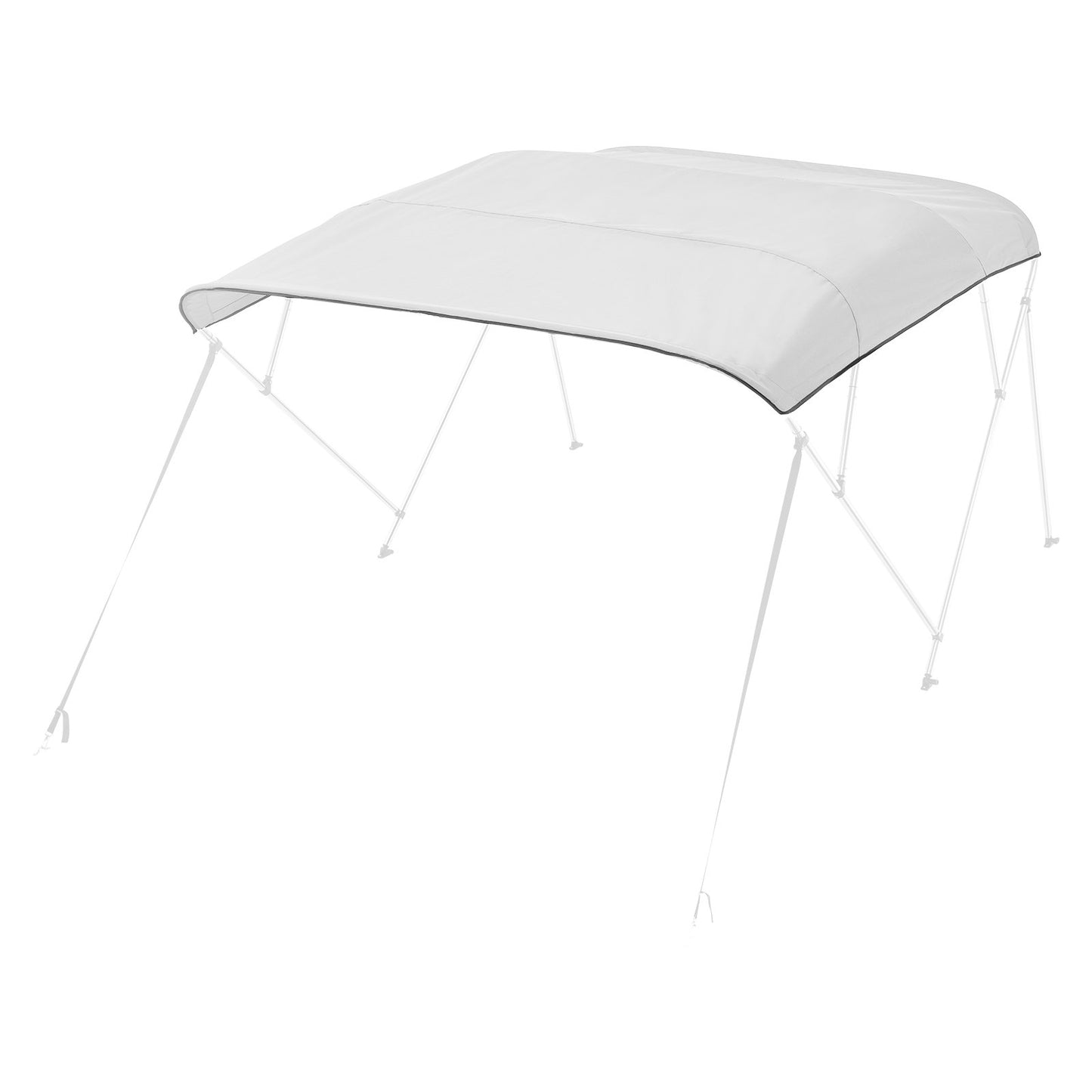 4 Bow Boat Bimini Tops, 600D Polyester Canopy, Waterproof & Sun Protection Boat Awning Canopy with Storage Bag, Bimini Top Replacement, 96"Lx(91"-96")W, Light Grey (Support Frame Not Included)