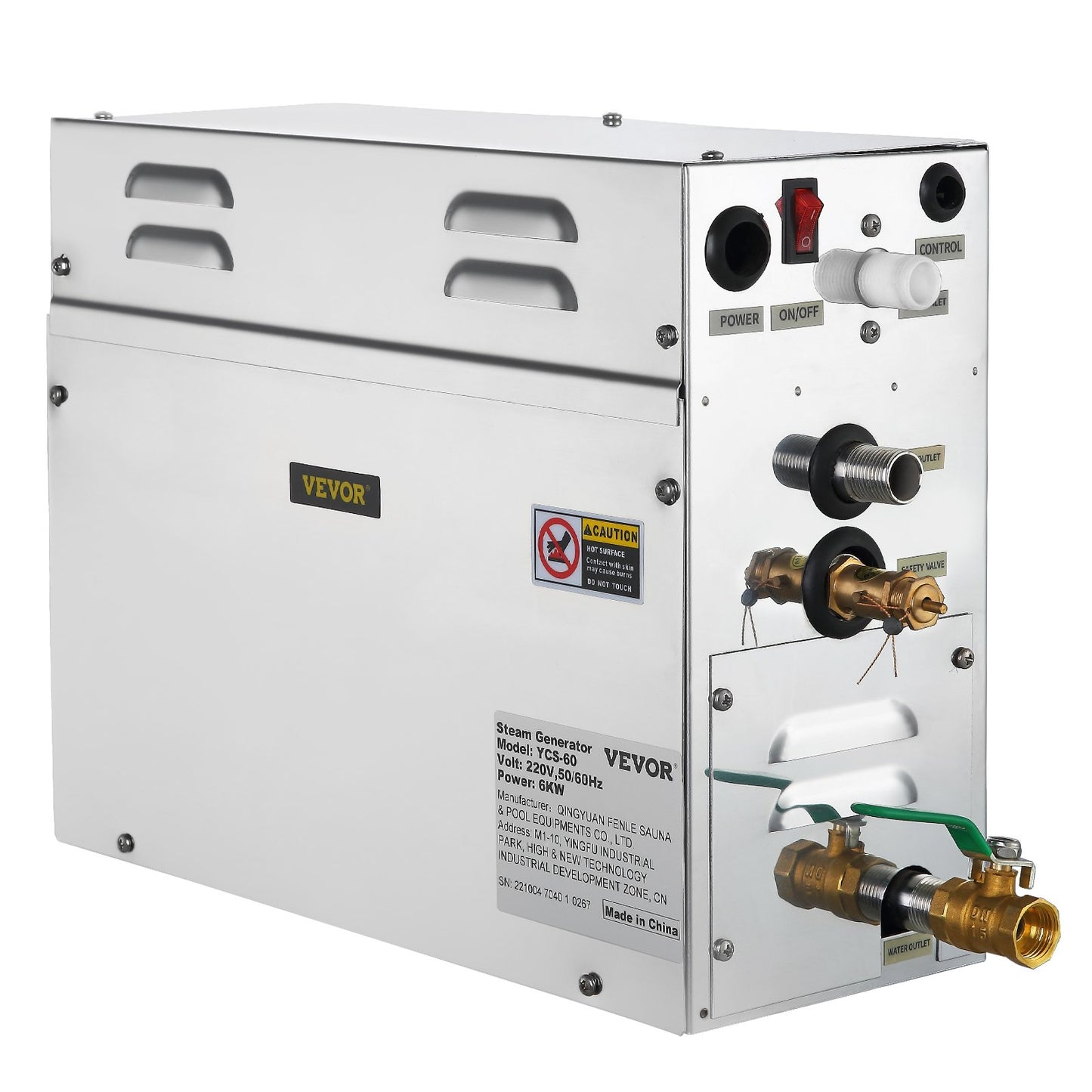 6KW Sauna Steamer with LED Digital Display Steam Room Generator 6KW Steam Room Generator for Home SPA Steam Generator with Time Control