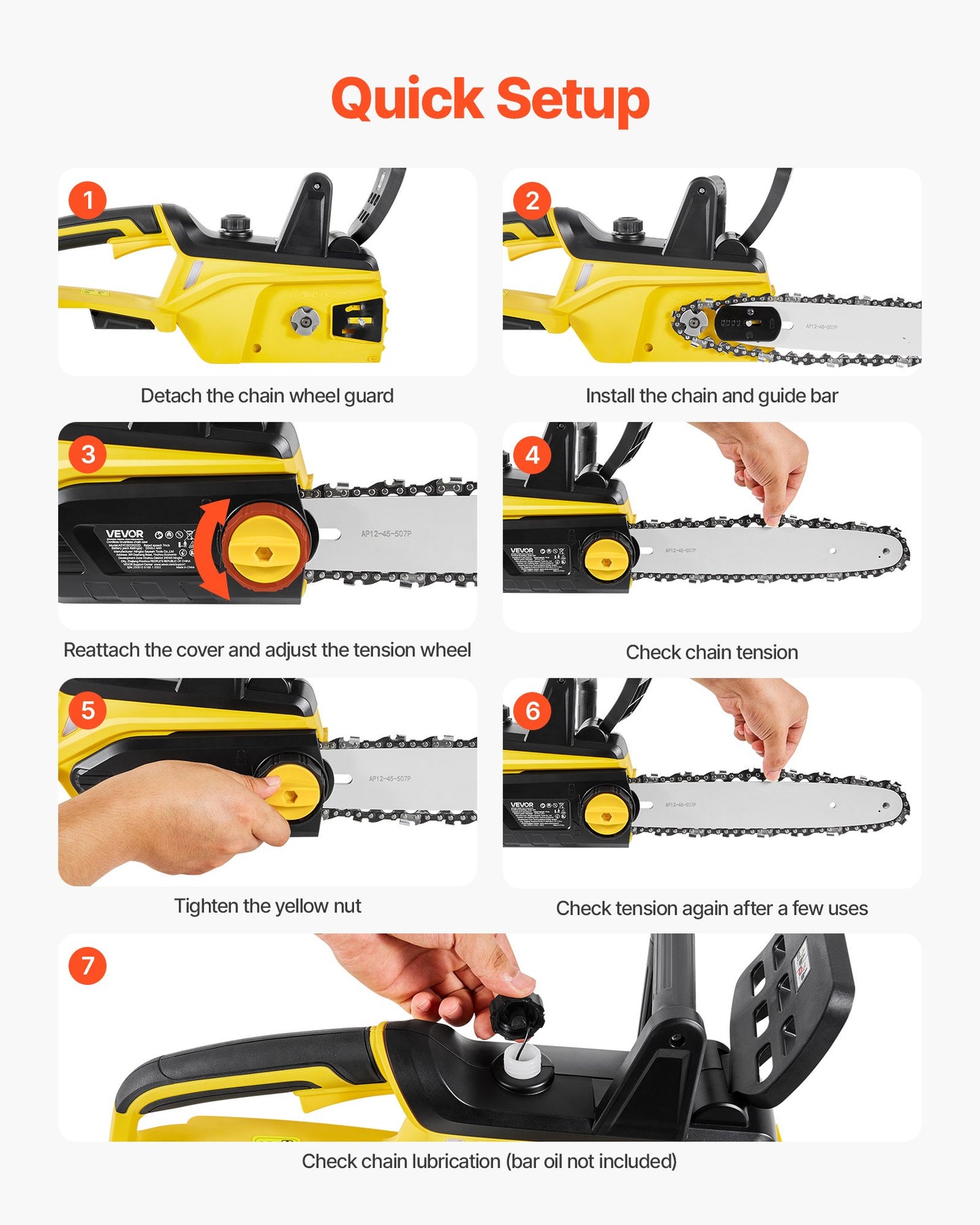 Cordless Chainsaw, 20V 12-Inch Brushless Chainsaw Battery Powered, 4.0Ah Battery and Rapid Charger Included, Handheld Electric Chain Saw for Tree Felling, Wood Cutting, Pruning, and Trimming