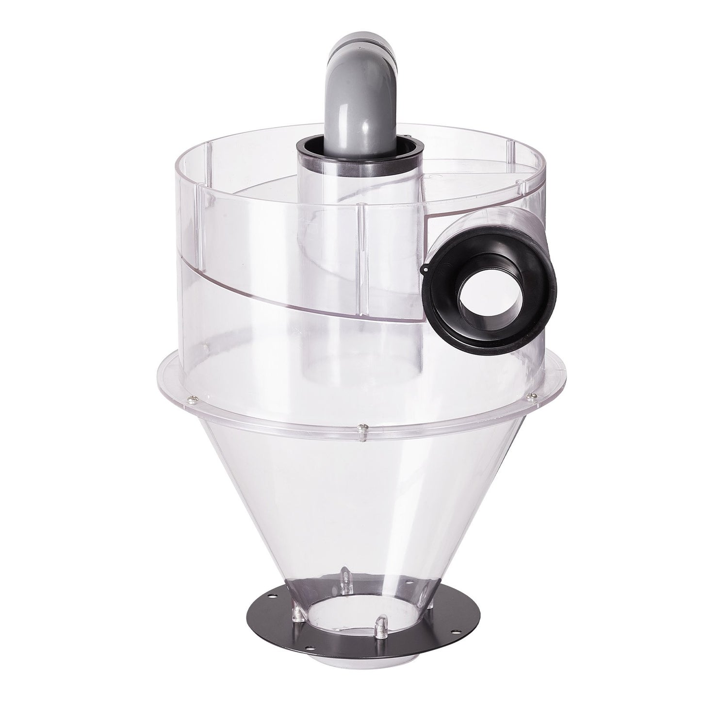 Cyclone Dust Separator, 4" Retrofit Cyclone Separator for Dust Collectors, ABS Dust Deputy With 2" Hole O.D. Connector & Hose for Wet/Dry Shop Vacuums, Fits 5-10 Gallon Tank (Tank Exclude)