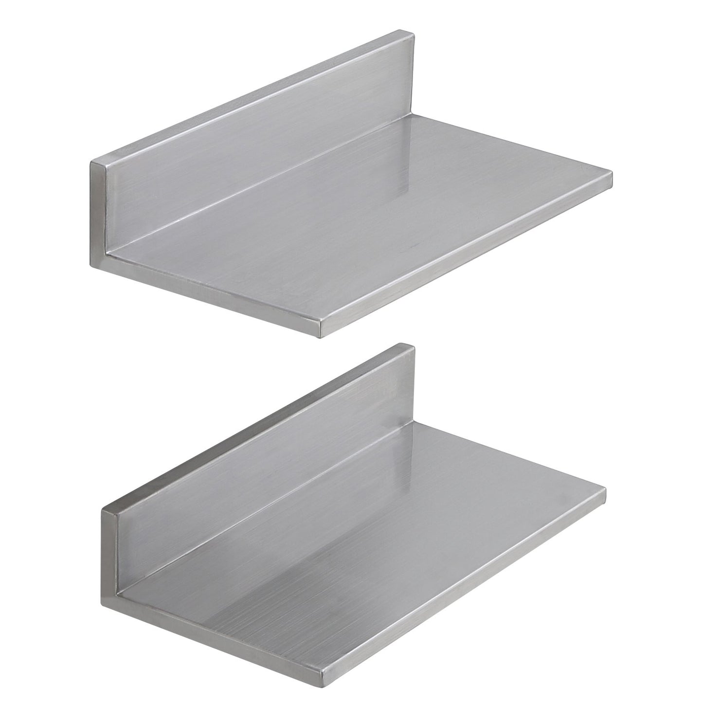 8.6" x 16" Stainless Steel Shelf, Wall Mounted Floating Shelving with Backsplash, 44 lbs Load Capacity Commercial Shelves, Heavy Duty Storage Rack for Restaurant, Kitchen, Bar, Home, and Hotel