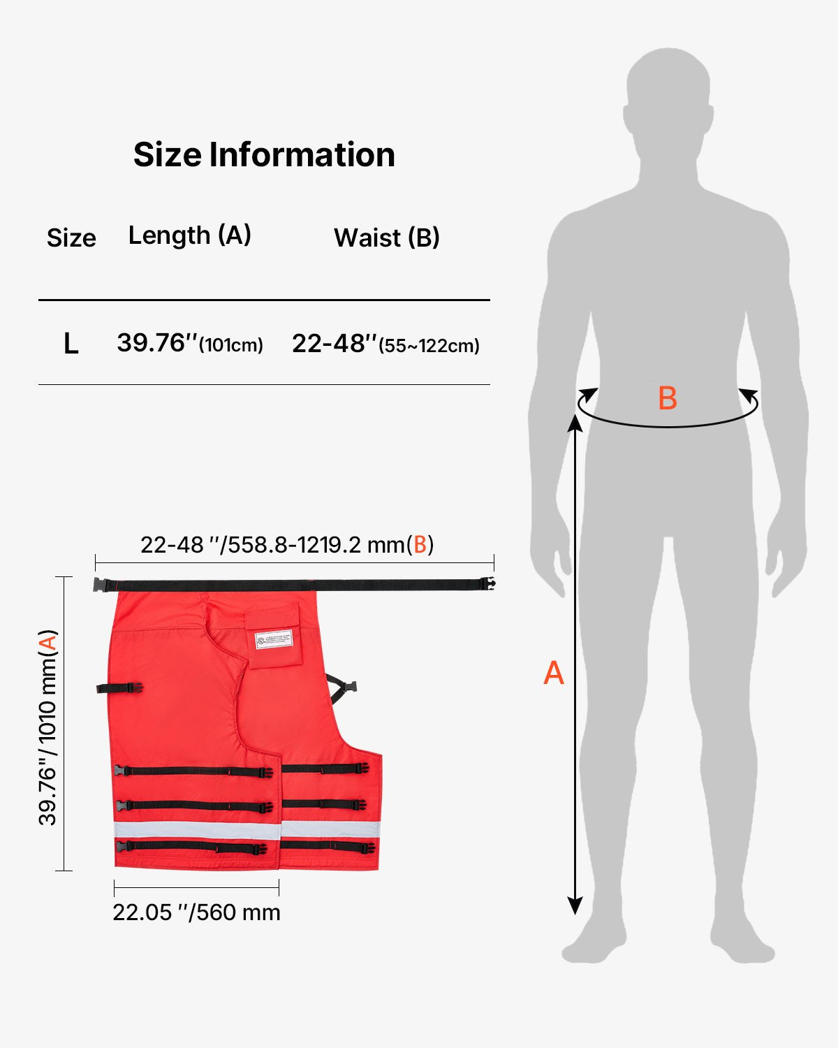 Chainsaw Chaps Wrap, Class D, 8 Layers Wrap Style Chainsaw Pants with Adjustable Belt & Gear Pocket, Chain Saw Chaps for Men/Women, Chainsaw Safety Equipment for Loggers Forest Workers, Large