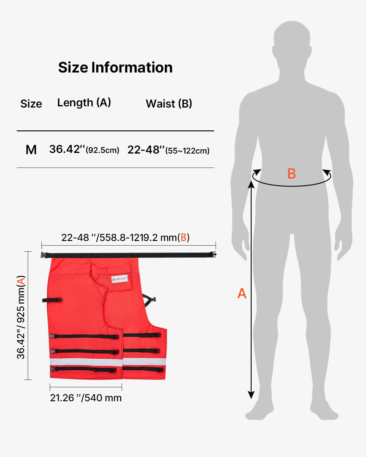 Apron Style Chainsaw Chaps, Class D, 8 Layers Chainsaw Pants with Adjustable Belt & Gear Pocket, Chain Saw Chaps for Men/Women, Chainsaw Safety Equipment for Loggers Forest Workers, Medium