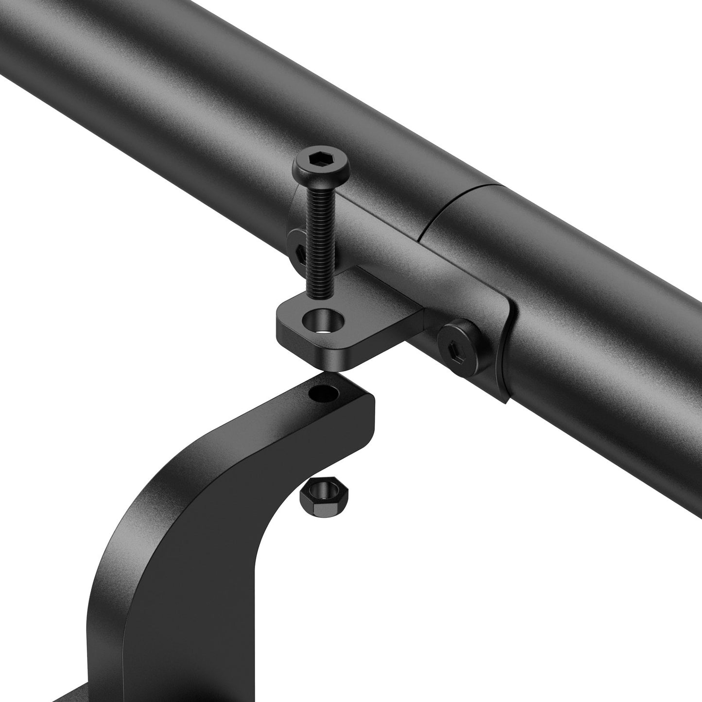 Wall Mounted Stair Handrail, 4ft Pipe Staircase Handrail, Black Galvanized Aluminum, 1.26 inch Pipe Diameter, Indoor&Outdoor Staircase Railing,Industrial Hand Rail for Steps,Security Baluster