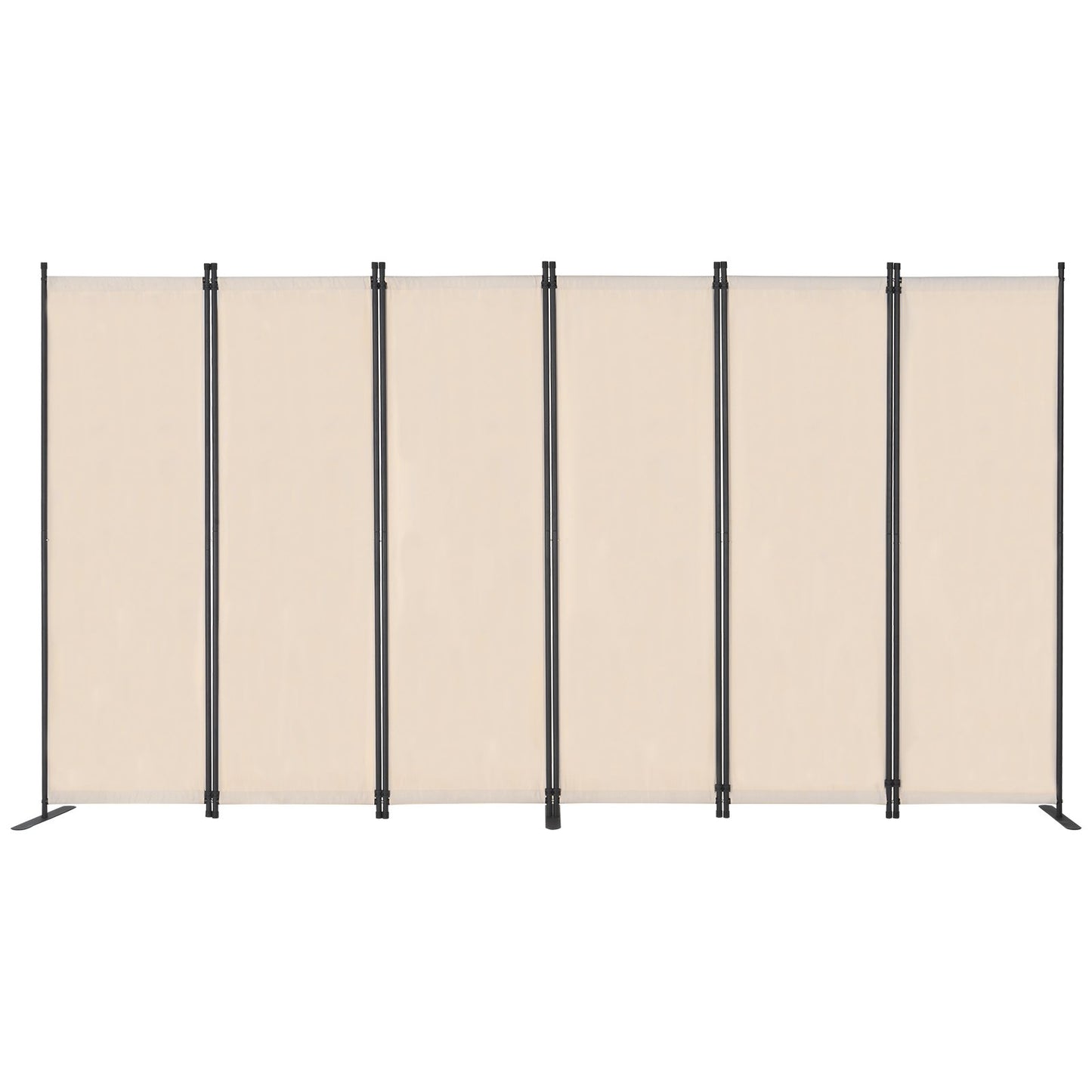 Room Divider, 6 Panel Room Divider, Folding Privacy Screen and Portable Partition Divider for Room Separation, Freestanding Room Partitions for Office, Bedroom, Study, Beige