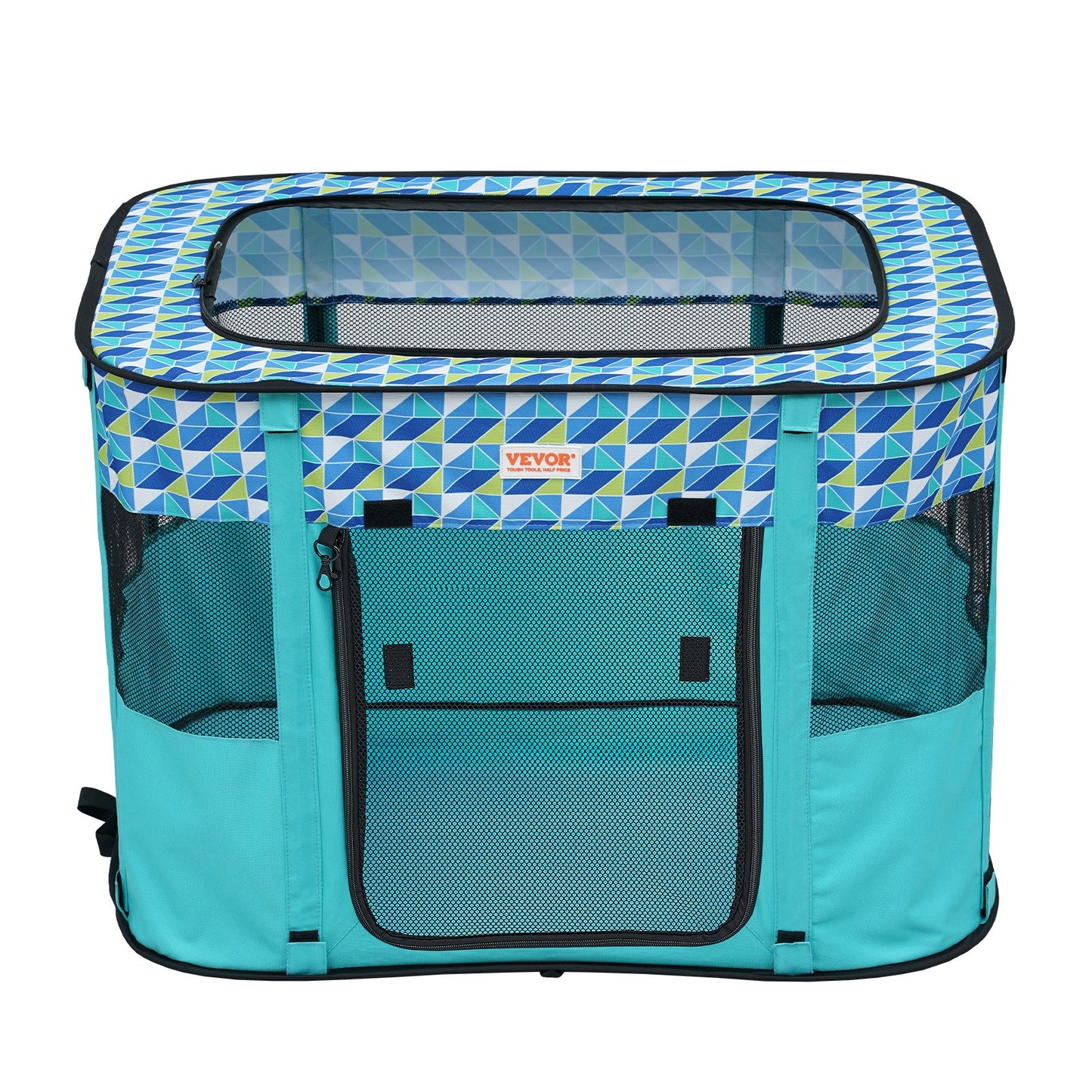 Faltbarer Laufstall für Haustiere, 81,3 x 61 x 56,9 cm, tragbarer Hundelaufstall, Hundebox für Welpen, Hunde, Katzen, wasserdichtes 600D-Oxford-Gewebe, abnehmbarer Reißverschluss, für den Einsatz im Innen- und Außenbereich, Reisen und Camping (rechteckig,