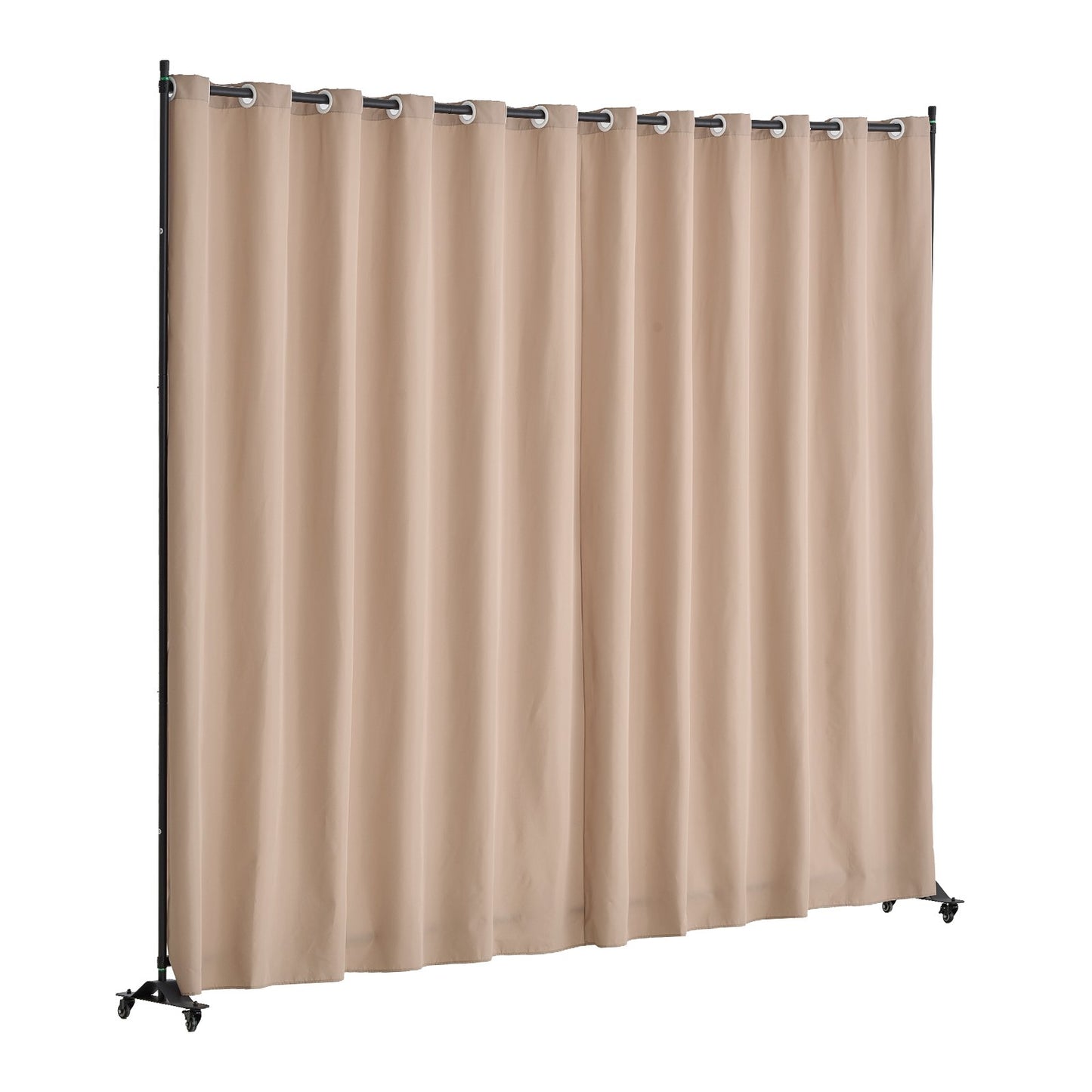 Room Divider, Portable Panel Room Divider with Wheels Curtain Divider Stand, Freestanding Room Divider Privacy Screen for Office, Bedroom, Dining Room, Study, Brown