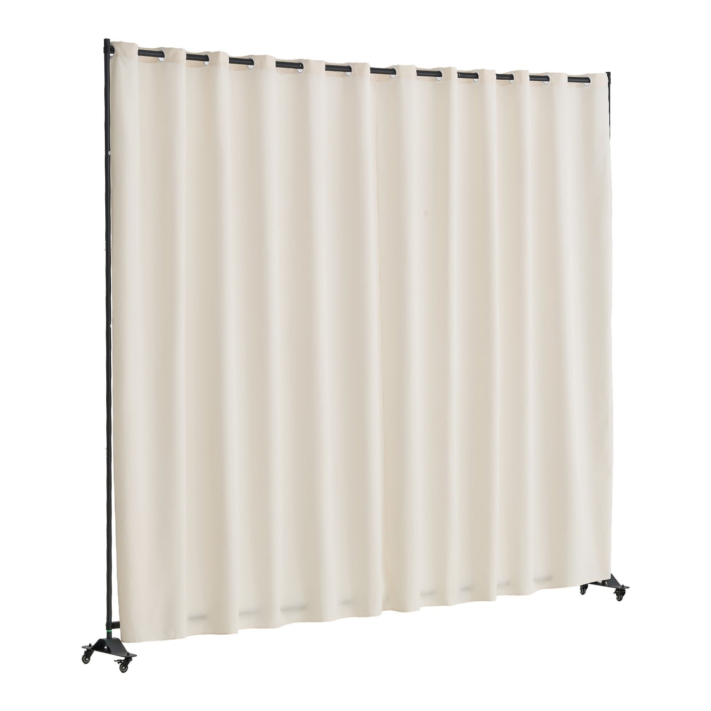 Room Divider, Portable Panel Room Divider with Wheels Curtain Divider Stand, Freestanding Room Divider Privacy Screen for Office, Bedroom, Dining Room, Study, Beige