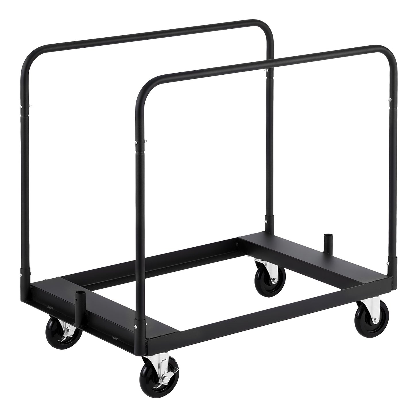 Drywall Cart Dolly, 1800 lbs Load Capacity, Steel Panel Truck Cart with 5 inch Swivel Casters, Lumber Drywall Dolly with with Tie-Down Strap & 3 Side Handrails for Factory, Warehouse, Garage, Black