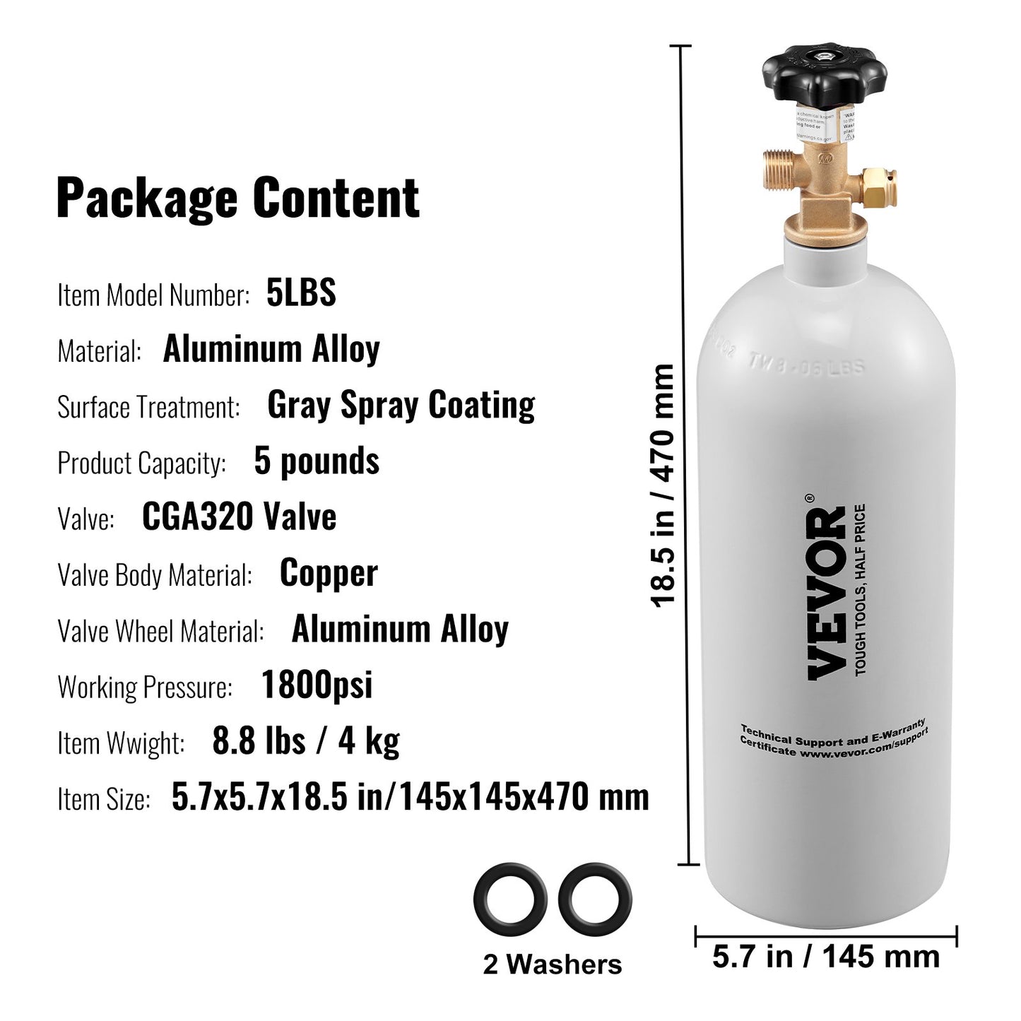 CO2 Regulator Gauge with 0-60PSI, Heavy Duty CO2 Gauge Gas System, Draft Beer Regulator with Adjustable Pressure Regulator, Check Valve for Draft Beer Homebrew (5 LBS CO2 Tank)