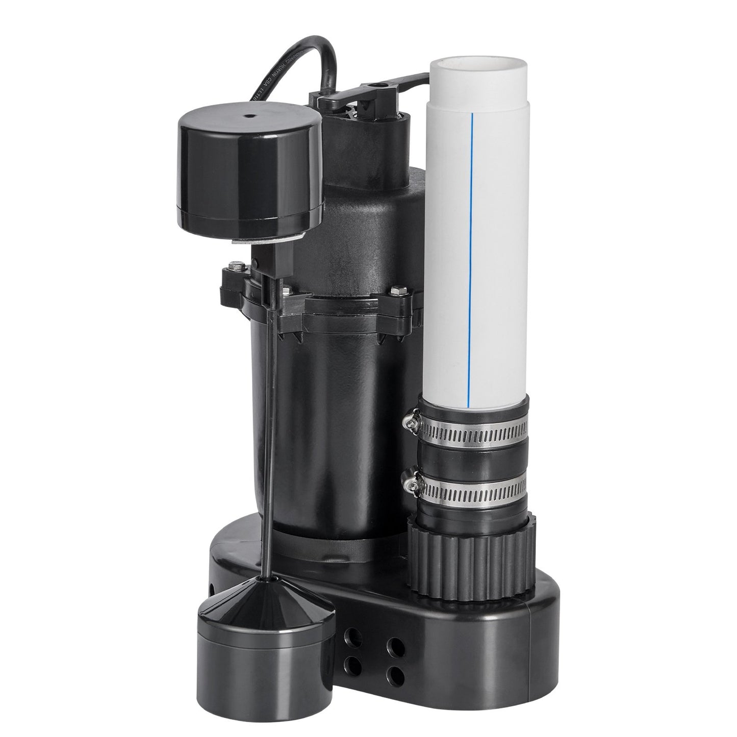 Utility Sink Pump, 1/2 HP, 120-Volt, 3500 GPH Flow, 28 ft Head, Under-Sink Sump Pump System with 6 Gallon Basin, Automatic Utility/Laundry Sink Pump, Drain Pump with 1-1/2" NPT Outlet, Black