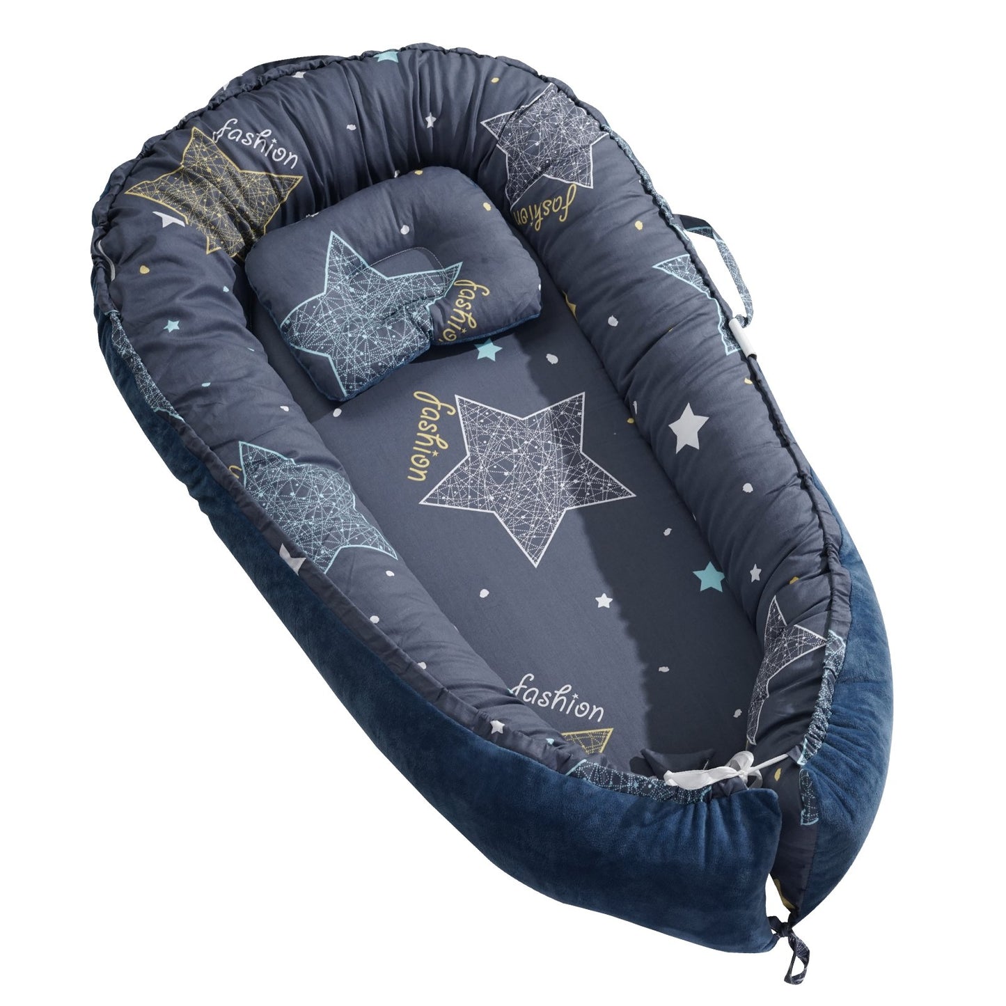 Baby Sängstol 100 % bomull Mjuk Nyfödd Nest Sleeper med nackstöd