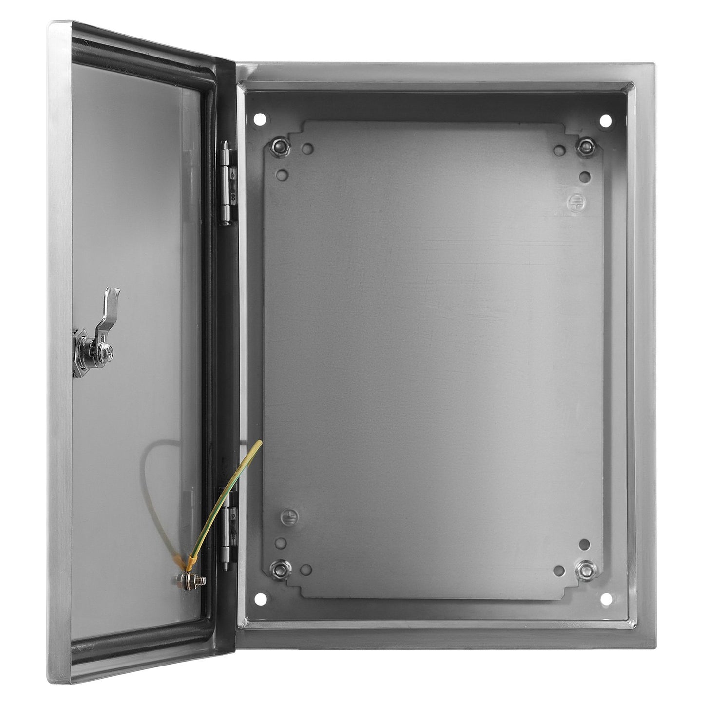 Steel Electrical Box, 20" x 16" x 8", 304 Stainless Steel Electrical Enclosure Box, Wall Mounted Outdoor Enclosure for Electrical Electronic Equipment with Mounting Plate with Hinged Lock, IP66 Waterproof