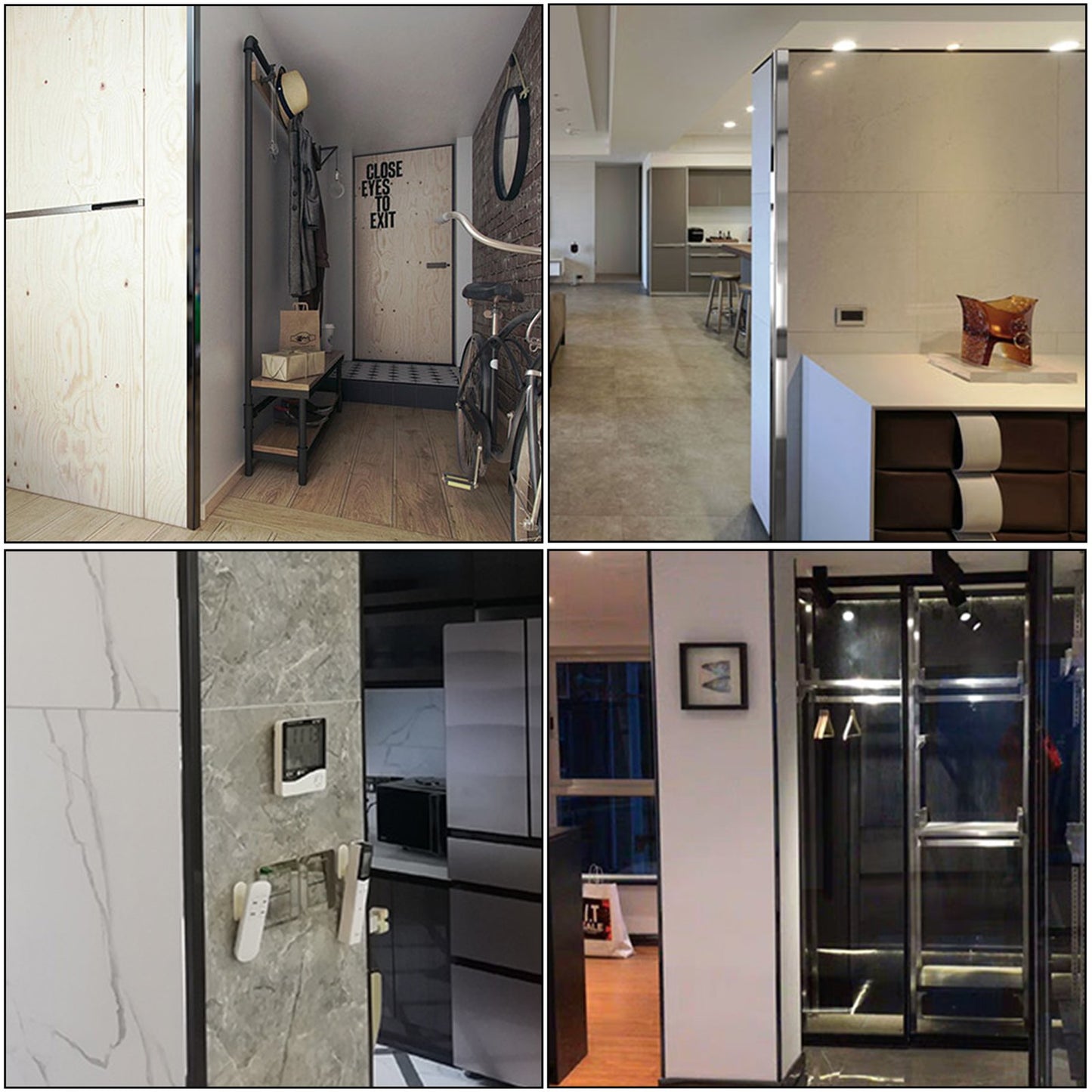 Stainless Steel Corner Guards 2 x 2 x 48 inch Metal Wall Corner Protector Pack of 20 Corner Guards 20 Ga 304 Stainless Corner Guard with 90-Degree Angle for Wall Protection and Decoration