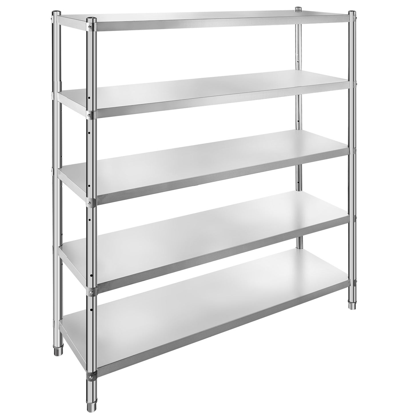 Stainless Steel Shelving 60x18.5 Inch 5 Tier Adjustable Shelf Storage Unit Stainless Steel Heavy Duty Shelving for Kitchen Commercial Office Garage Storage 330lb Per Shelf