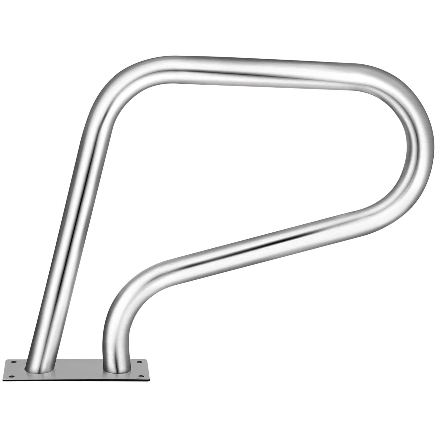 Poolgeländer, 76,2 x 55,9 cm, Poolgeländer, Edelstahl 304, 113,3 kg Tragkraft, silberner, rostfreier Poolhandlauf, benutzerfreundlicher Poolhandlauf mit blauem Griffschutz und M8-Bohrer und selbstschneidenden Schrauben