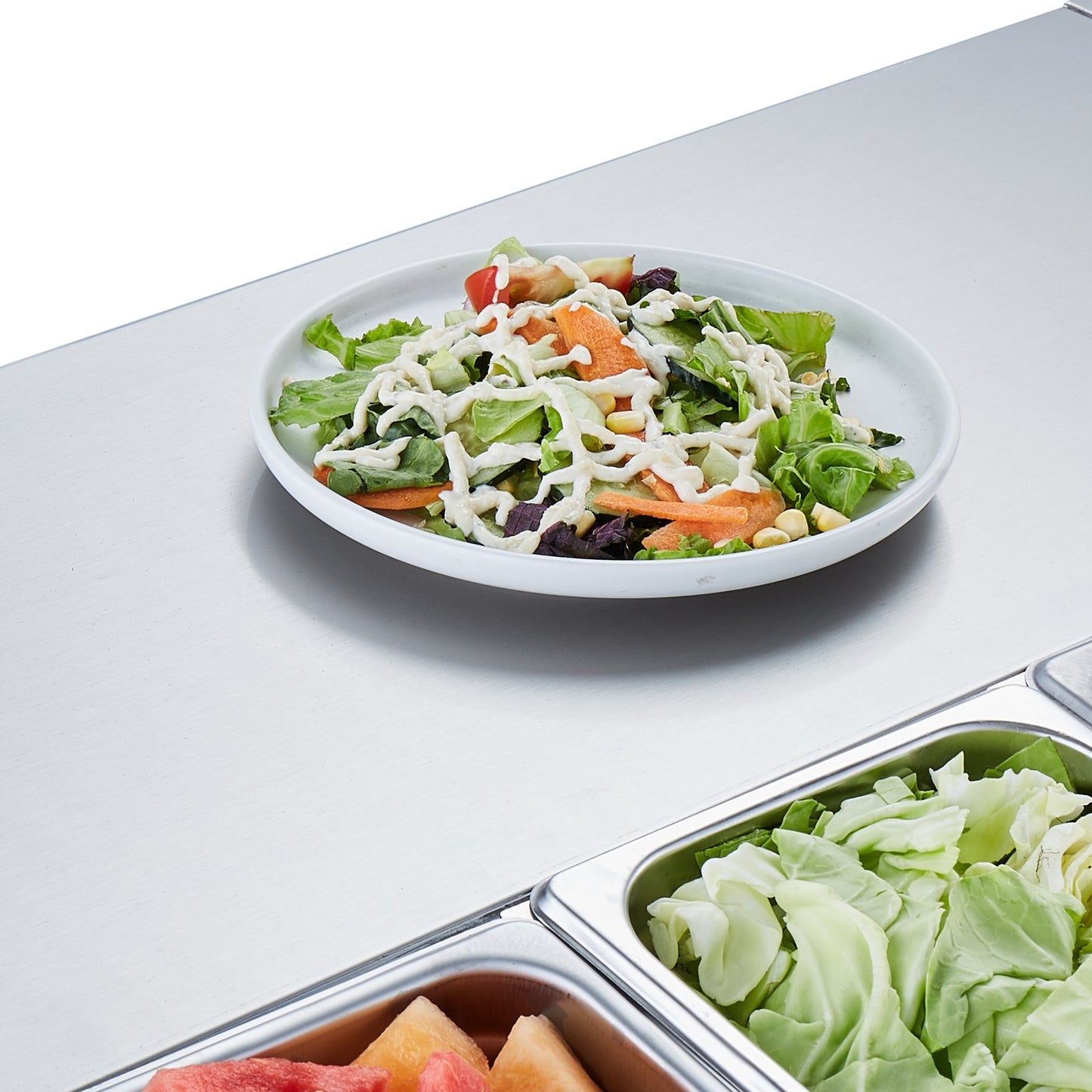 Gekühlte Salat- und Pizza-Vorbereitungsstation auf der Arbeitsplatte, 145 W, Edelstahlschutz, CE