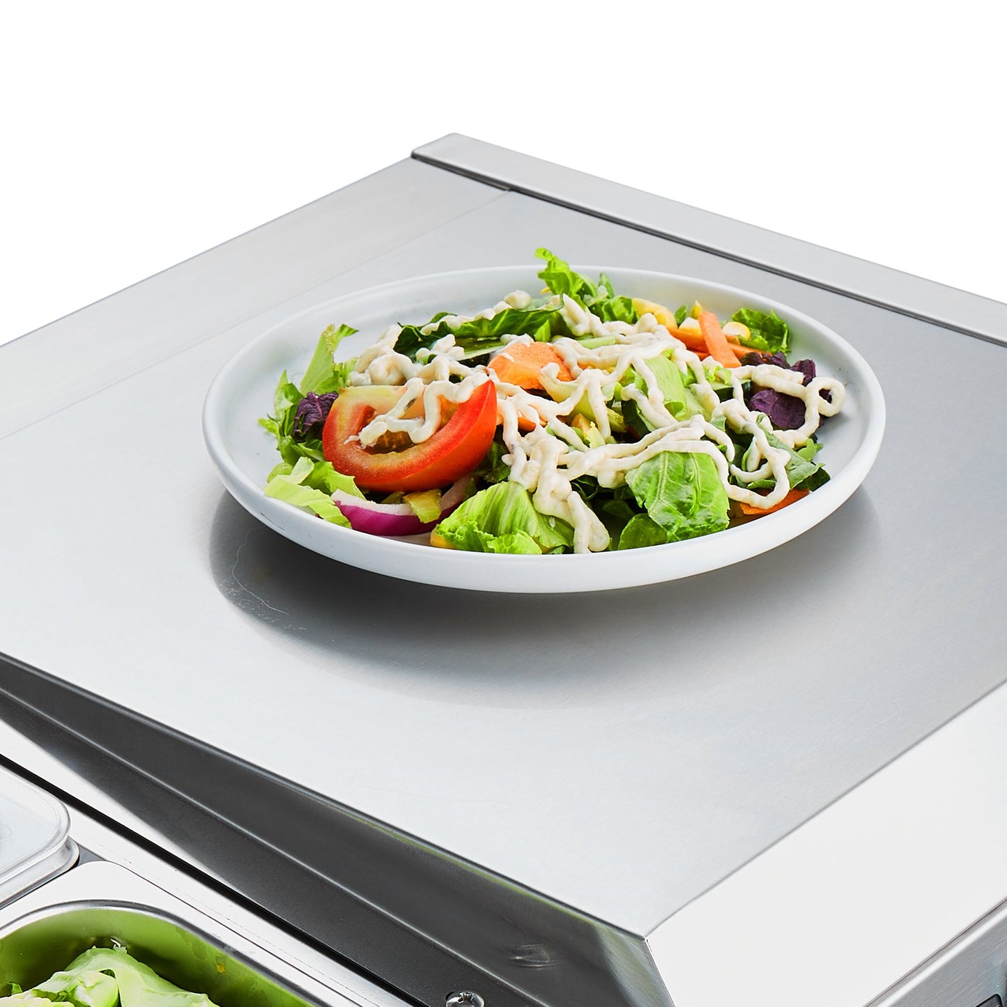 Gekühlte Salat- und Pizza-Vorbereitungsstation auf der Arbeitsplatte, 165 W, Edelstahlschutz, CE