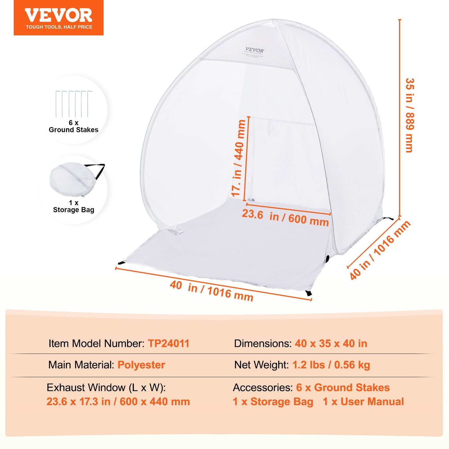 Spray Paint Shelter, 40 x 35 x 40 in Pop-Up Portable Spray Paint Tent with Built-In Floor, Exhaust Window and Storage Bag, Foldable Paint Booth for Furniture, DIY Hobby Tool Painting Station
