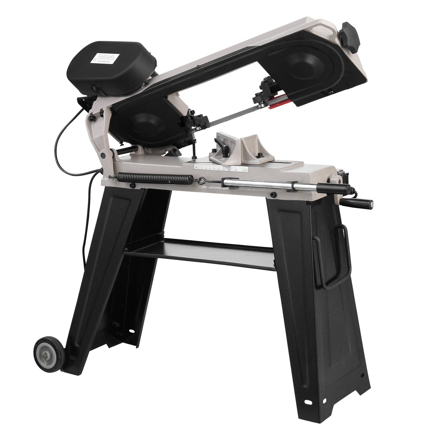Metal Horizontal Band Saw, 4 in x 6 in Rectangular Cutting Capacity, 110V Metal Vertical Cutting Bandsaw with 550W Motor, 0-45° Angle Adjustment, Variable Speed, for Metal, Wood, and Plastic