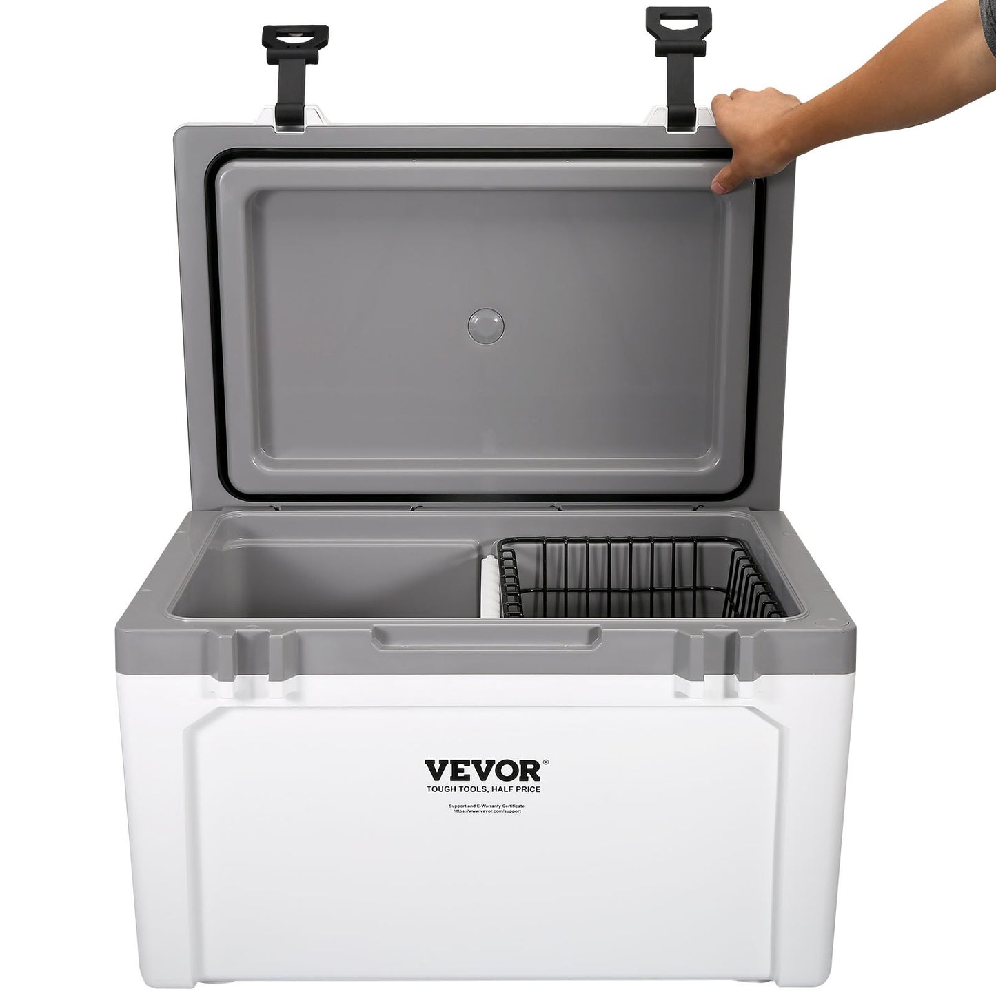 Isolierte tragbare Kühlbox, 52 qt, fasst 50 Dosen, eisspeichernde Hartkühlbox mit robustem Griff, Kühlbox-Lunchbox für Camping, Strand, Picknick, Reisen, Outdoor, hält Eis bis zu 6 Tage