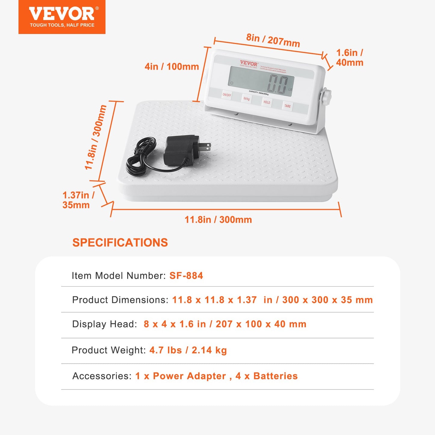 Portable Medical Scale, Professional Physician Scale for Weighing - with Anti-slip Platform, 2 Units, Hold & Tare Function, Digital Physician Weight Scale for Gym Home Hospital, 440LBS Capacity