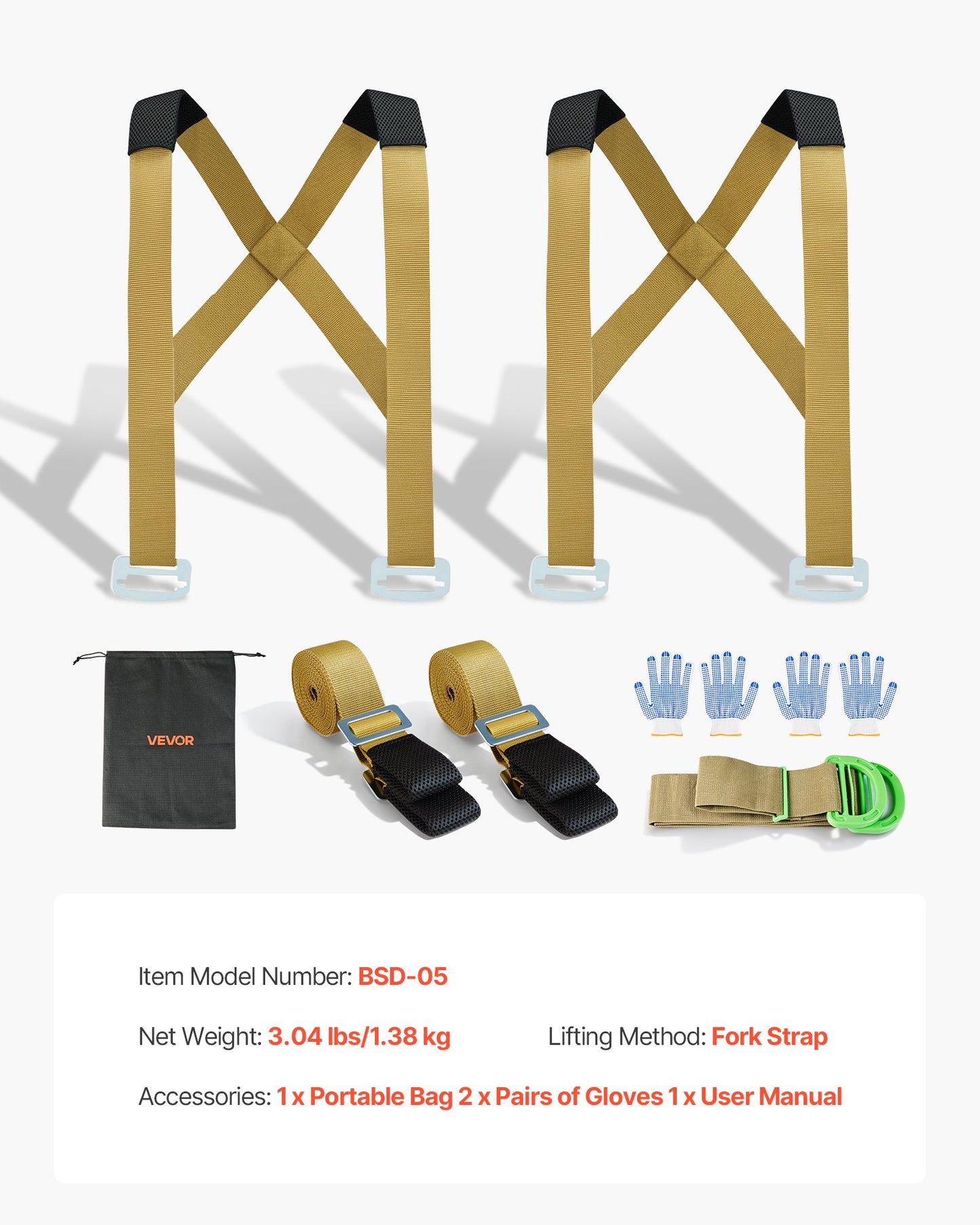 Moving Straps, 2-Person Lifting and Moving System with 2 Harness Straps, 2 Load-bearing Straps & 1 Handheld Strap, Adjustable Lifting Shoulder Straps Move Furniture Appliances Mattresses