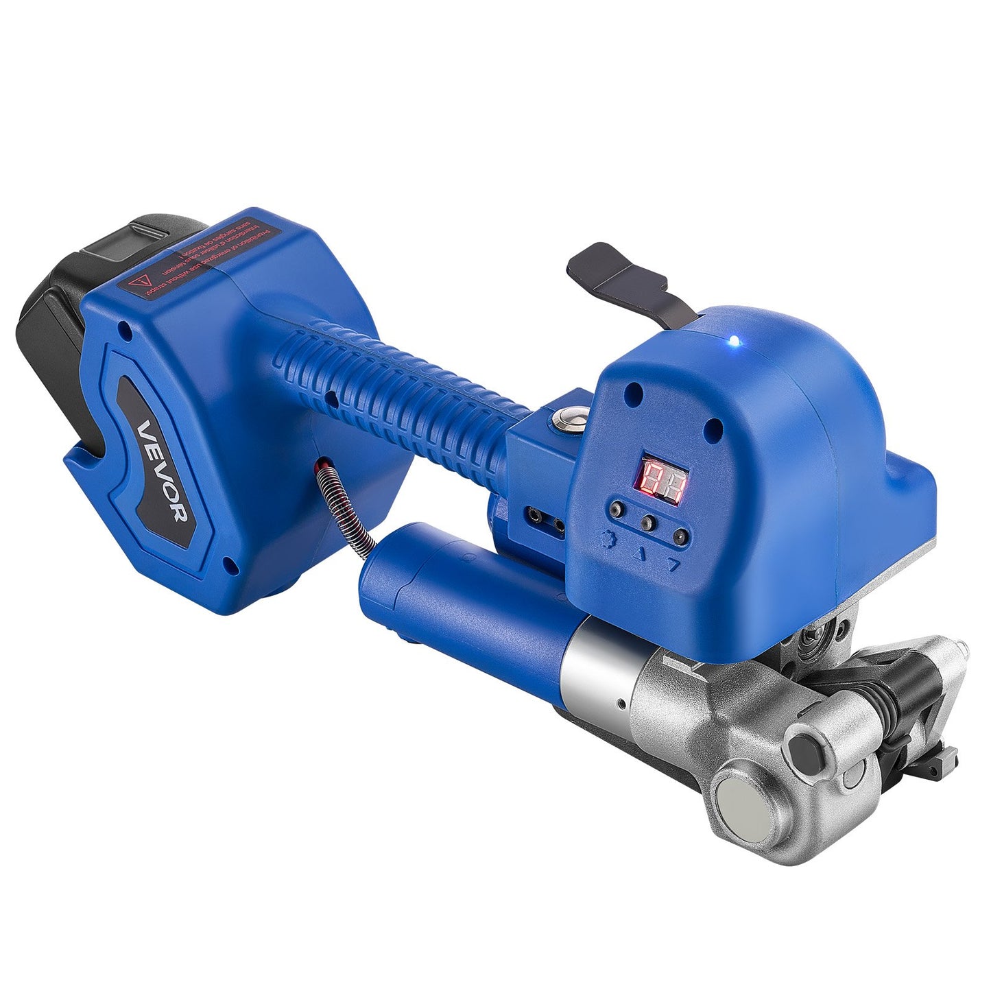 Electric Strapping Machine, 2 x 4000mAh Batteries, Automatic Strapping Tool with Digital Display for 0.394-0.748 inches Wide PET Straps, Handheld Banding Tools for Packaging Box Pallet