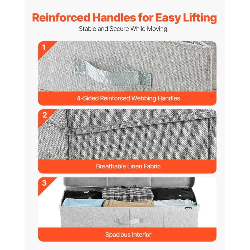 Förvaring under sängen 48L Hopfällbar låda för organisering av kläder under sängen 2-pack | EU