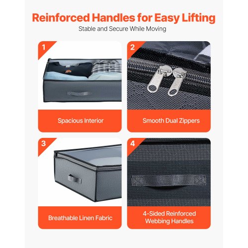 Förvaring under sängen 90L Stapelbar skolåda med genomskinligt lock 2-pack | EU