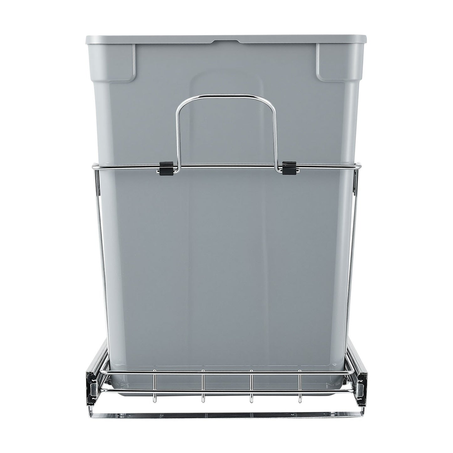 Pullout Trash Can for Kitchen Cabinets, 35 QT x2 Double Under Sink Garbage Waste Recycling Bin, Under Mount Waste Container, with Heavy Duty Metal Full Extension Sliding System and Handle