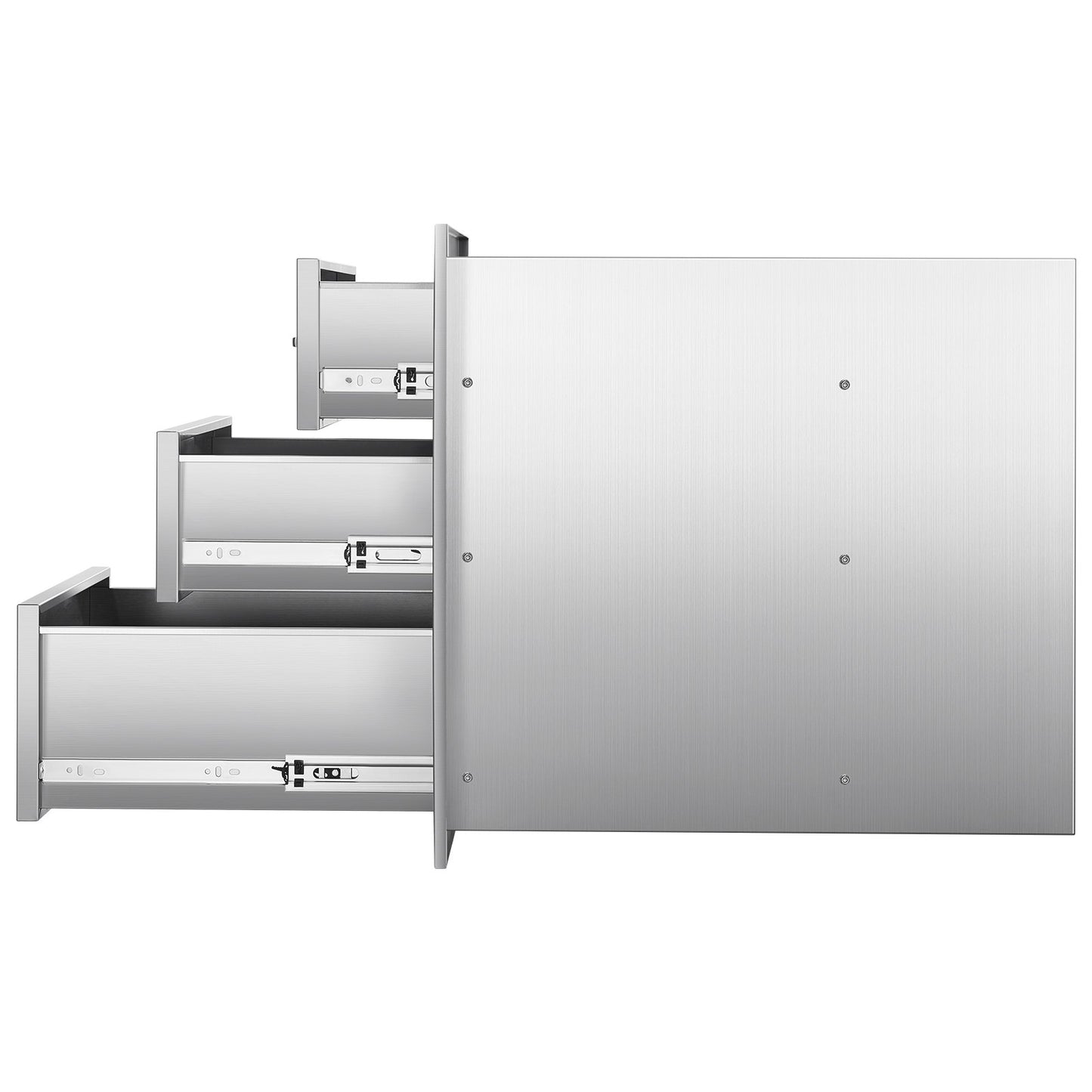 Outdoor Kitchen Drawers 18.11"W x 23.23"D x 23.23"H, Triple-Access Stainless Steel BBQ Drawers with Handles, BBQ Island Drawer for Outdoor Kitchens or Barbeque Island Patio Grill Station