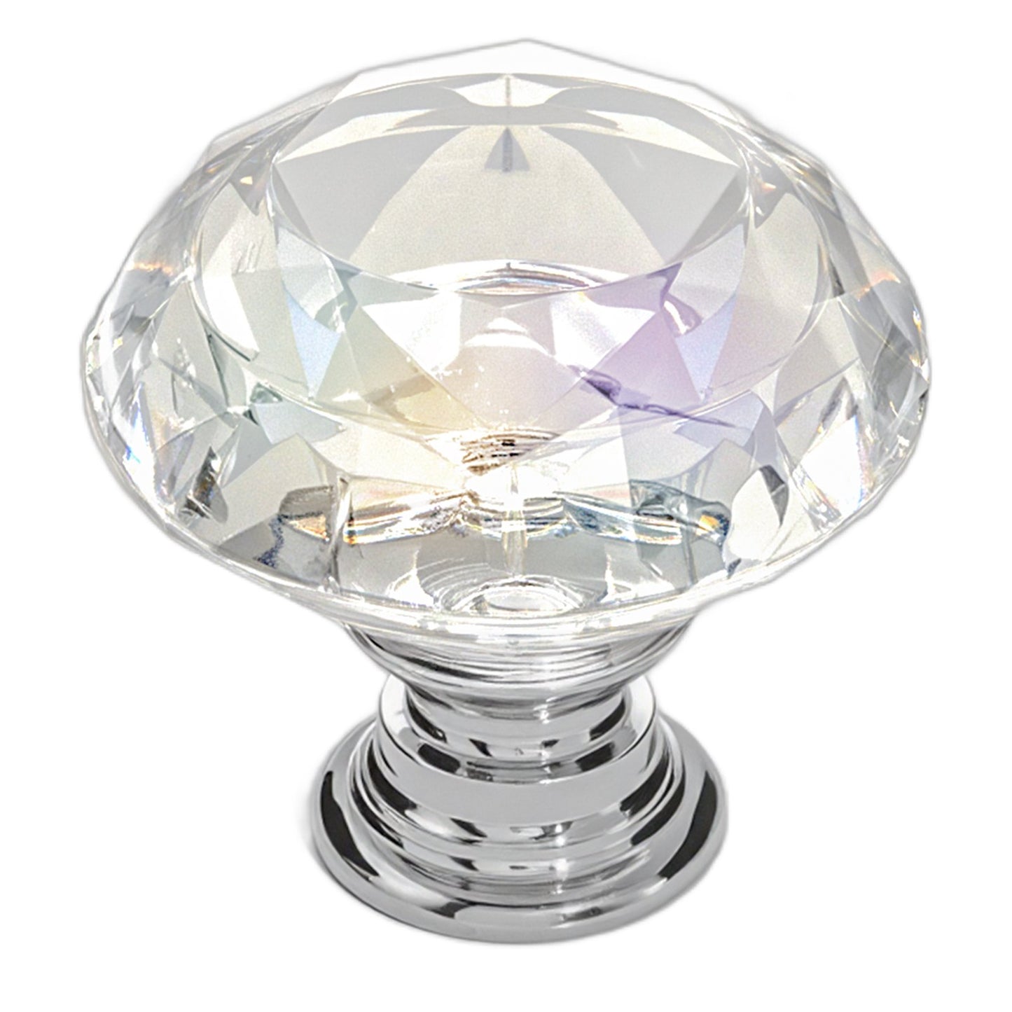 Cabinet Knobs, 12 Pack, 1.22 Inch Acrylic & Zinc Alloy Drawer Pulls Door Handles, Diamond Kitchen Solid Knobs Dresser Handles, Cupboard Hardware with Screws for Bathroom Closet Cabinets Drawers