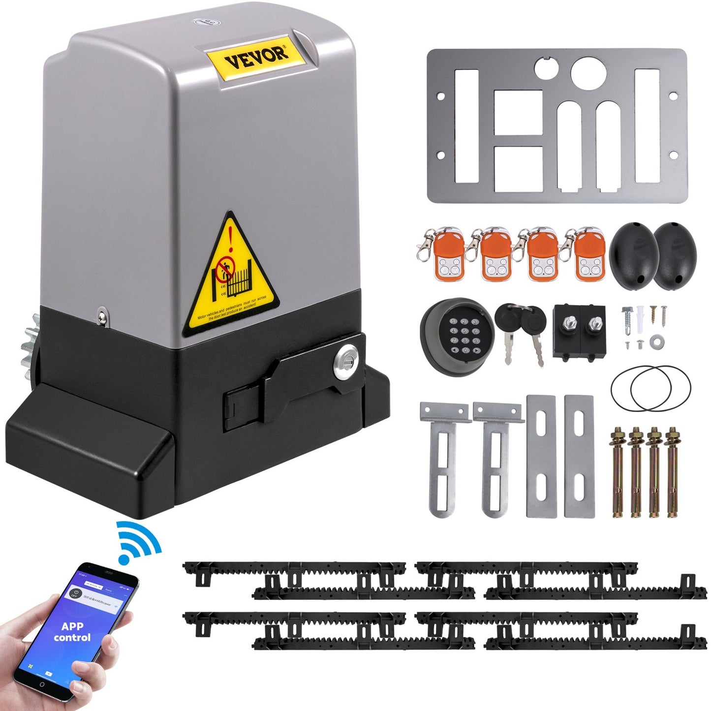 Skjutportsöppnare Automatisk skjutport 1800 KG 4 Fjärr- & APP-kontroll
