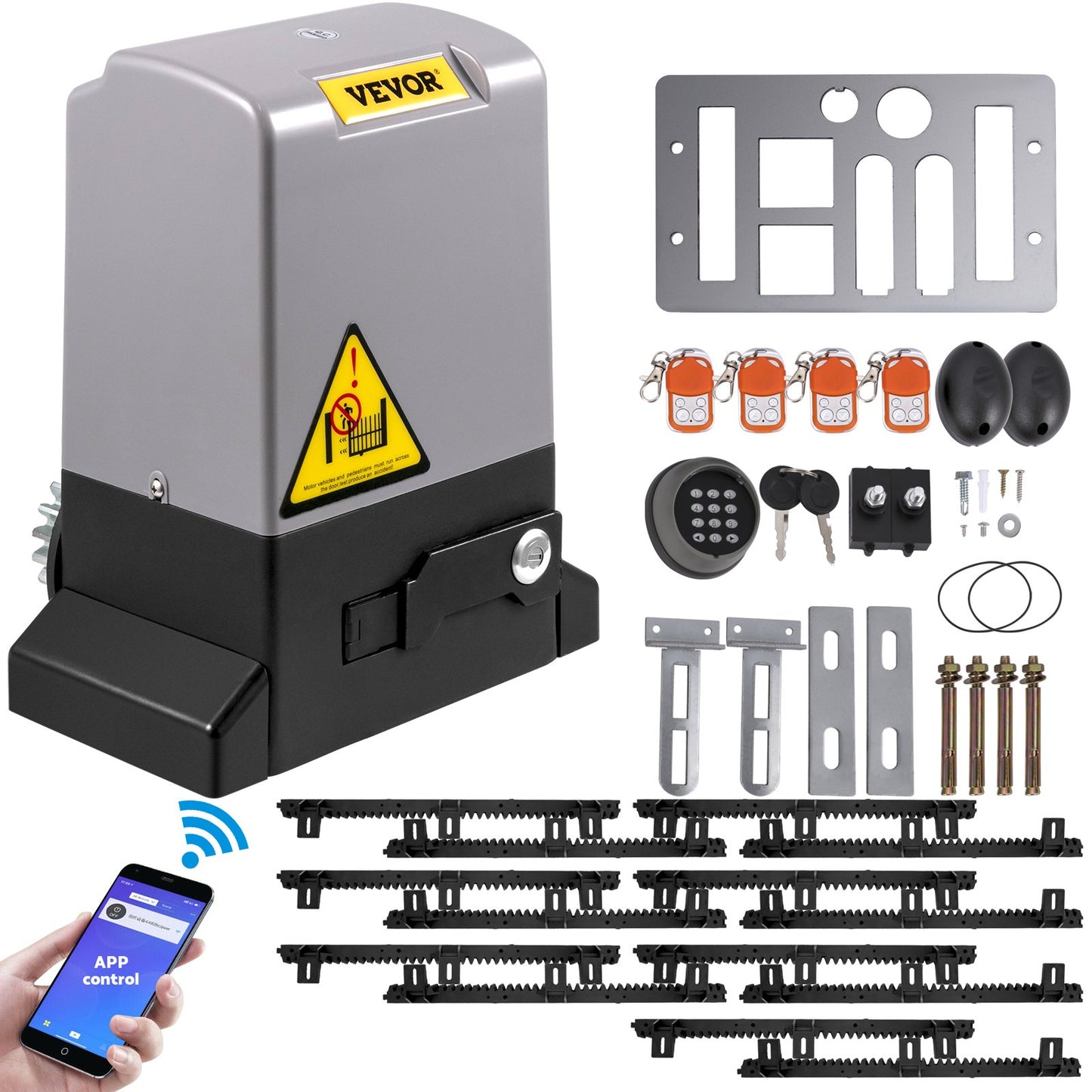 Skjutportsöppnare Automatisk skjutport 1800 KG 4 Fjärr- & APP-kontroll