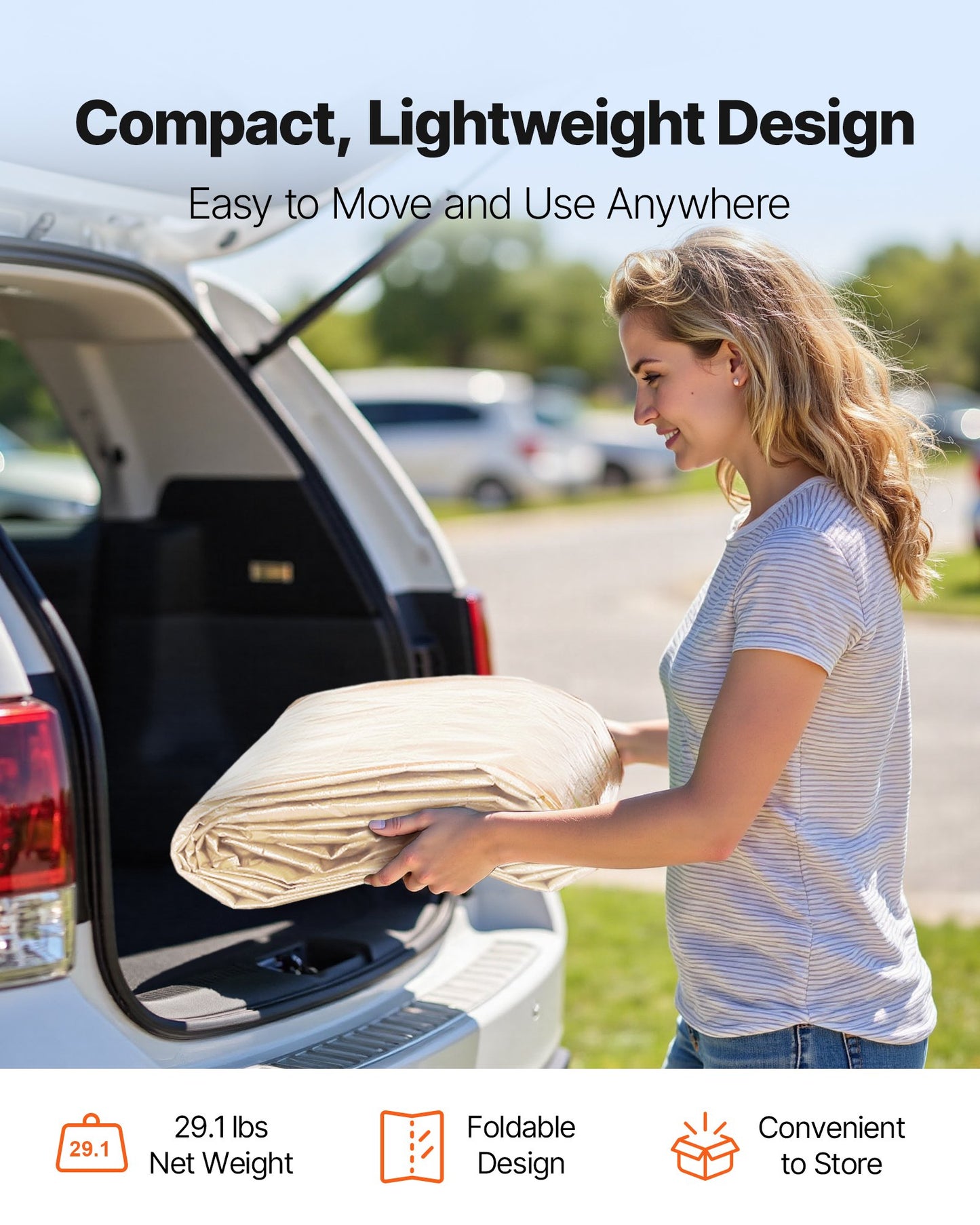 Carport Replacement Canopy, 10 x 20 ft Potable Garage Tent Top Tarp with Sidewalls, UV-Resistant & Waterproof, Heavy Duty Car Shelter Tarp with Ball Buggees, Beige, Frame Not Included