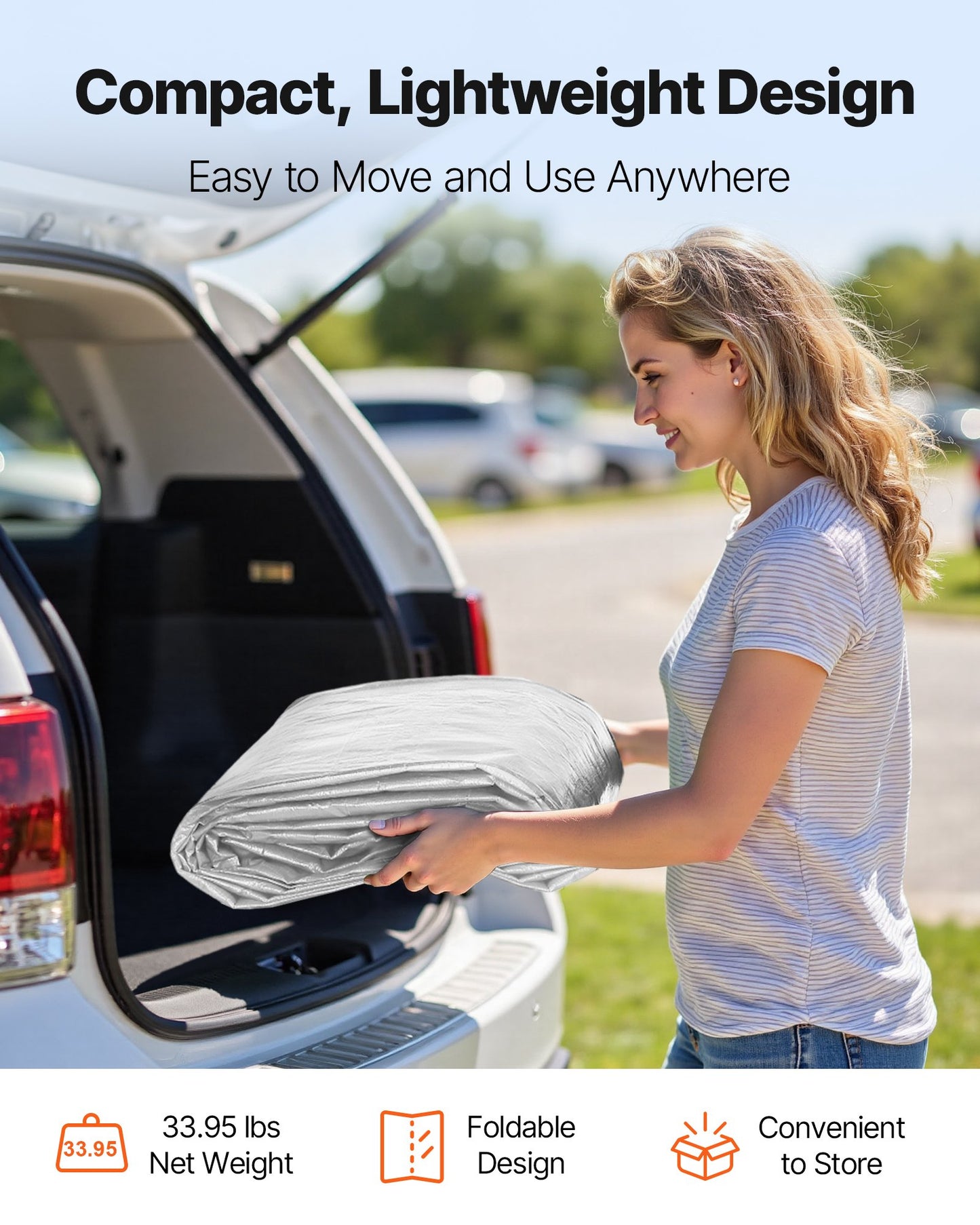 Carport Replacement Canopy, 13 x 20 ft Potable Garage Tent Top Tarp with Sidewalls, UV-Resistant & Waterproof, Heavy Duty Car Shelter Tarp with Ball Buggees, Grey, Frame Not Included