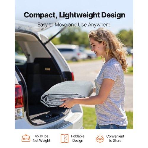 Carport-reservtak, 6 x 6 m dricksskyddad garagepresenning med sidoväggar, UV-resistent och vattentät, kraftig bilskyddspresenning med bollvagnar, grå, ram ingår ej | EU