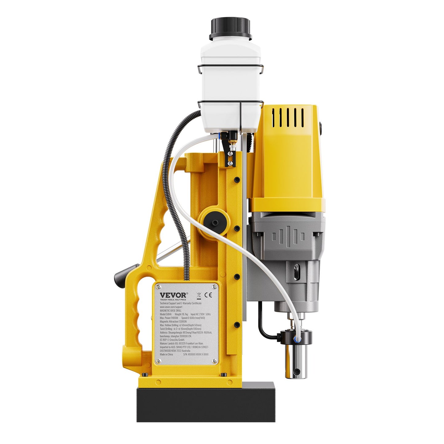 Magnetbohrmaschine 1400 W 2922 lbf Mag Bohrmaschine 2 Zoll Bohrdurchmesser 0–750 U/min