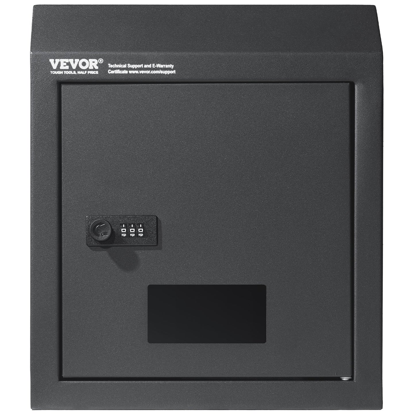 Sturdy Metal Key Locker, Combo Lock, Mountable on Wall, 12'', Charcoal Gray, Ensures Safe Keeping of Mail and Keys