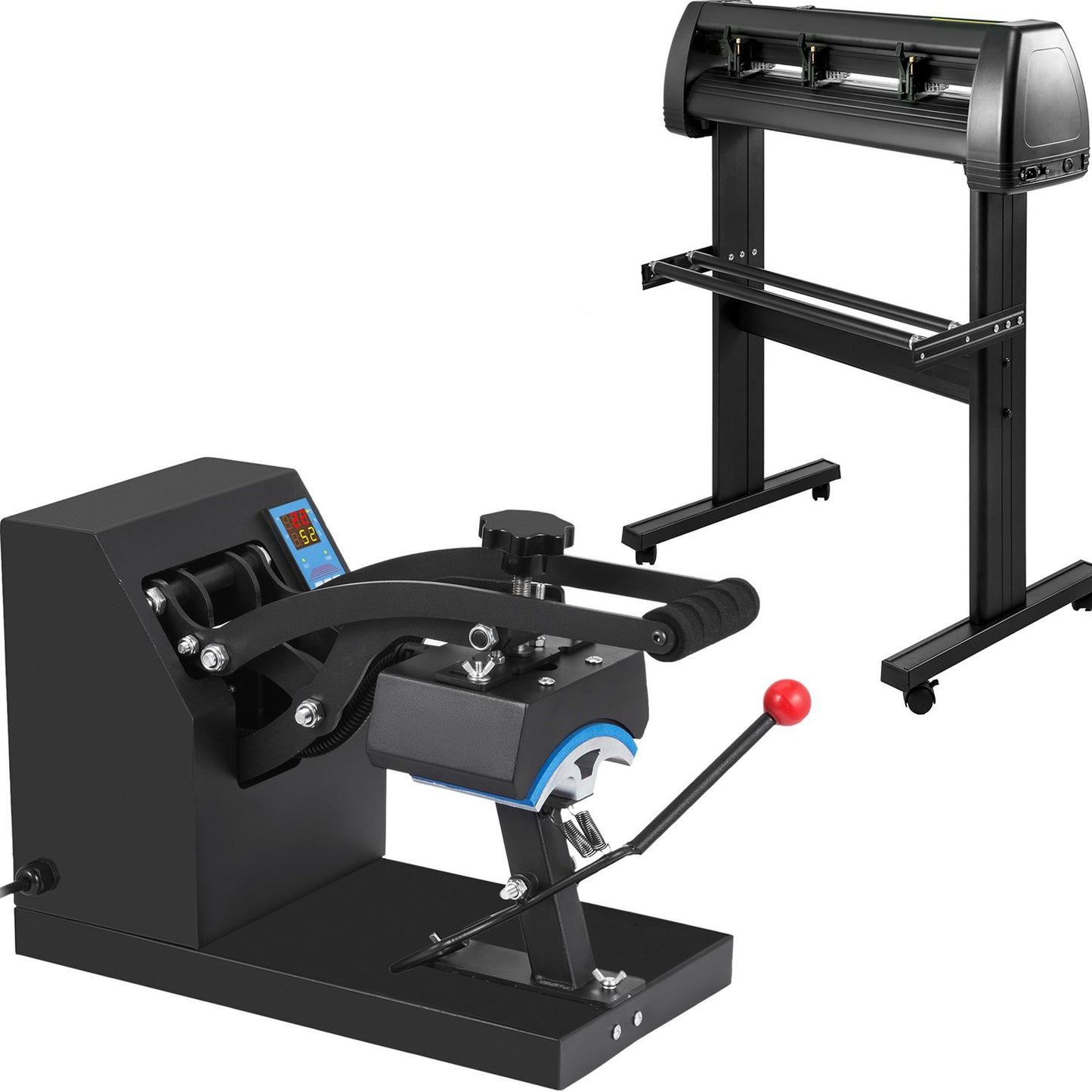 5.5x3.5 inch Cap Heat Press & 53 Inch Vinyl Cutter Machine w/ Floor Stand