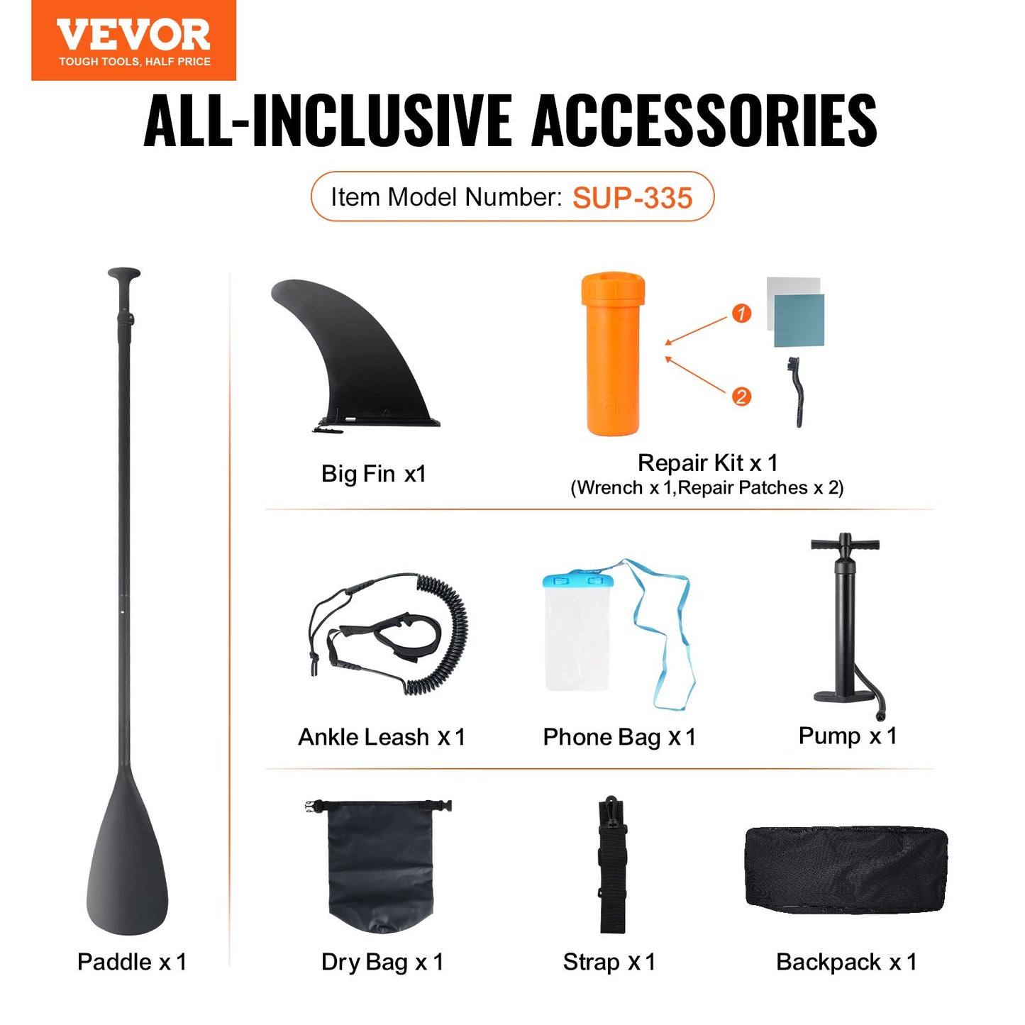 Inflatable Stand Up Paddle Board, 11' x 33" x 6" Wide SUP Paddleboard, with Board Accessories, Pump, Paddle, Fin, Phone Bag, Backpack, Ankle Leash, Repair Kit, Non-slip Deck for Youth & Adults