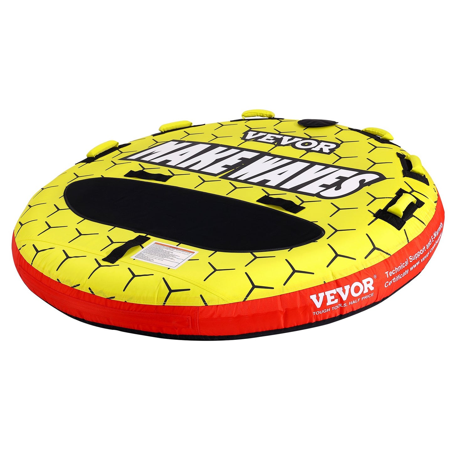 Släprör för båtliv, 1-3 förare uppblåsbara båtrör och släpvagnar, 510 lbs, 63" Round Water Sport Släprör för båtar att dra, helt nylonskydd, EVA-griphandtag och hastighetssäkerhetsventil