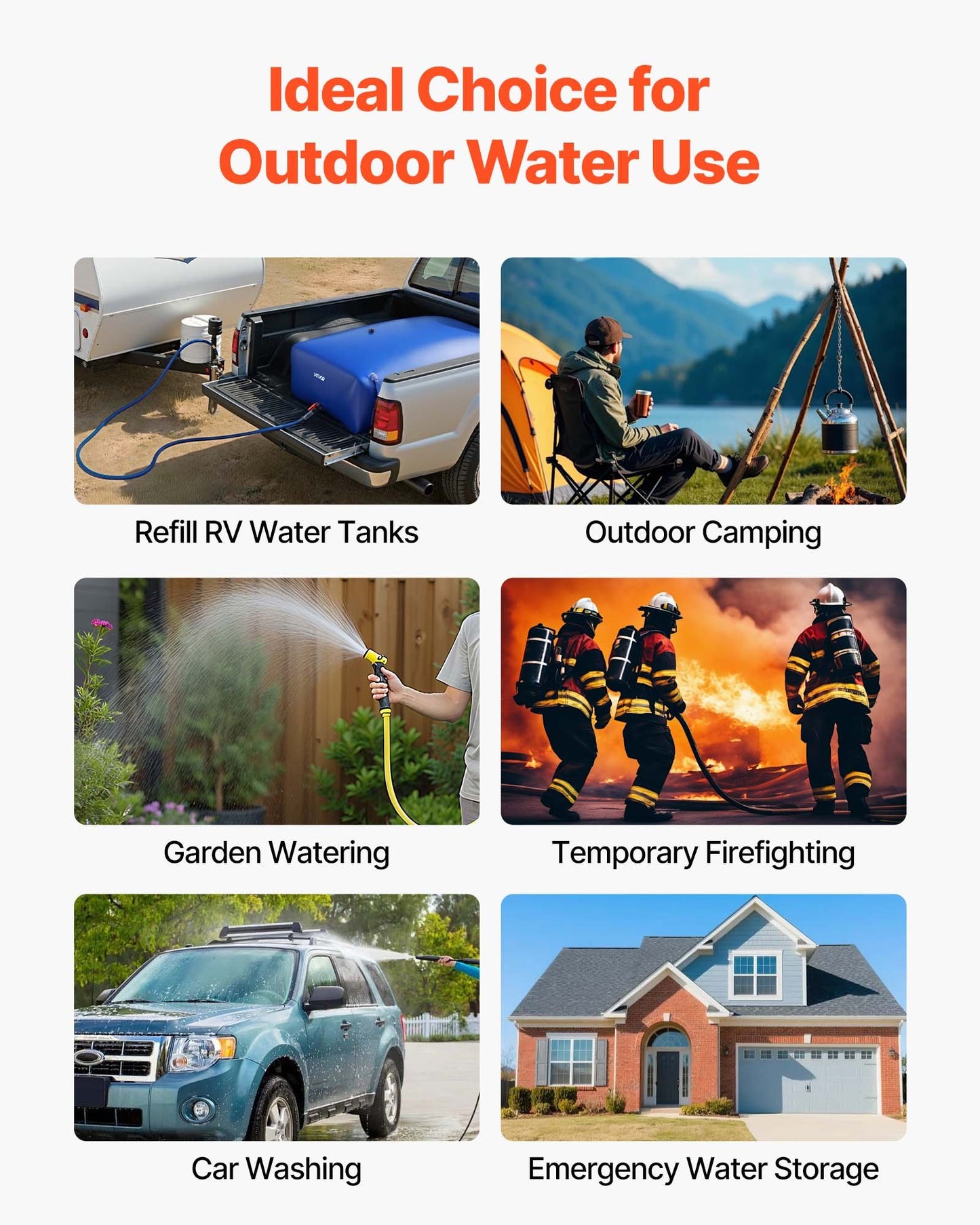 Water Storage Bladder 264.2 Gallon Large Capacity Water Bag, Portable & Collapsible Soft Waters Container, Leakproof & Tear-Resistant PVC Emergency Waters Storage Tank for RV Truck & Outdoor Use