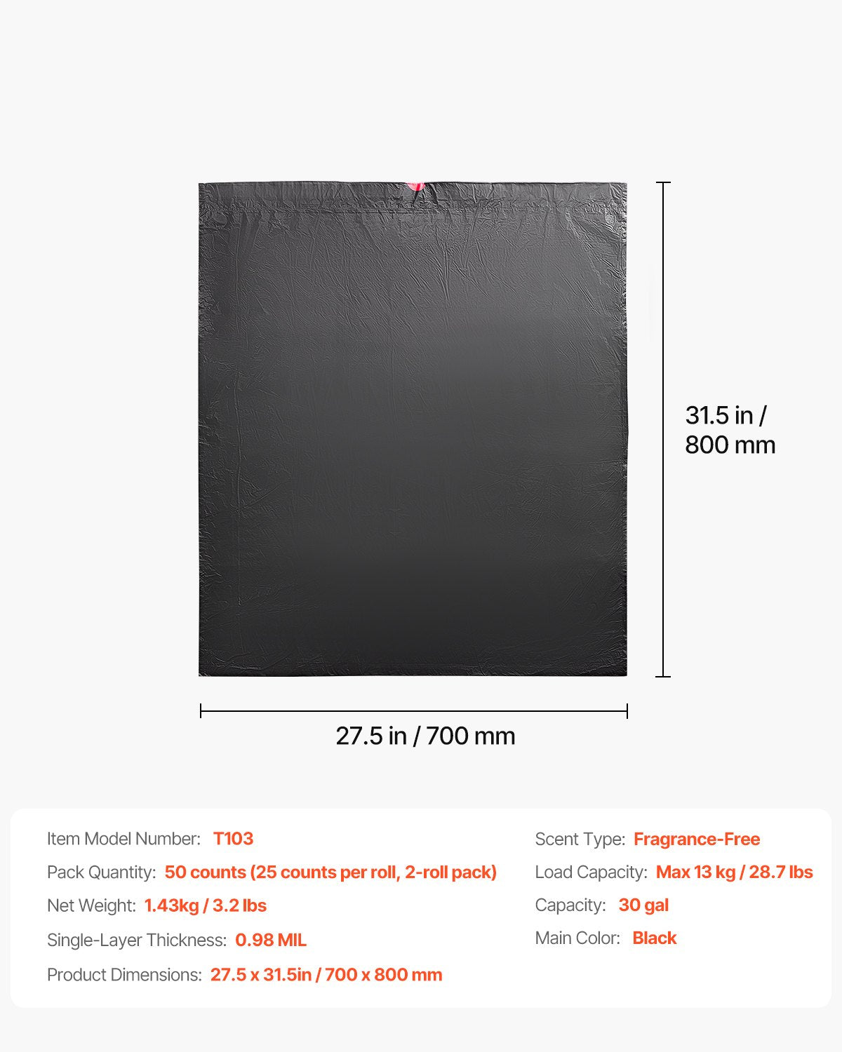 Drawstring Trash Bags, 30 Gallon 50 Count Tall Kitchen Trash Bags, Extra Thick Tough and Durable Garbage Bag, Recyclable Bin Bag with Drawstrings, for Home Kitchen, Office, RV & Camping (Black)