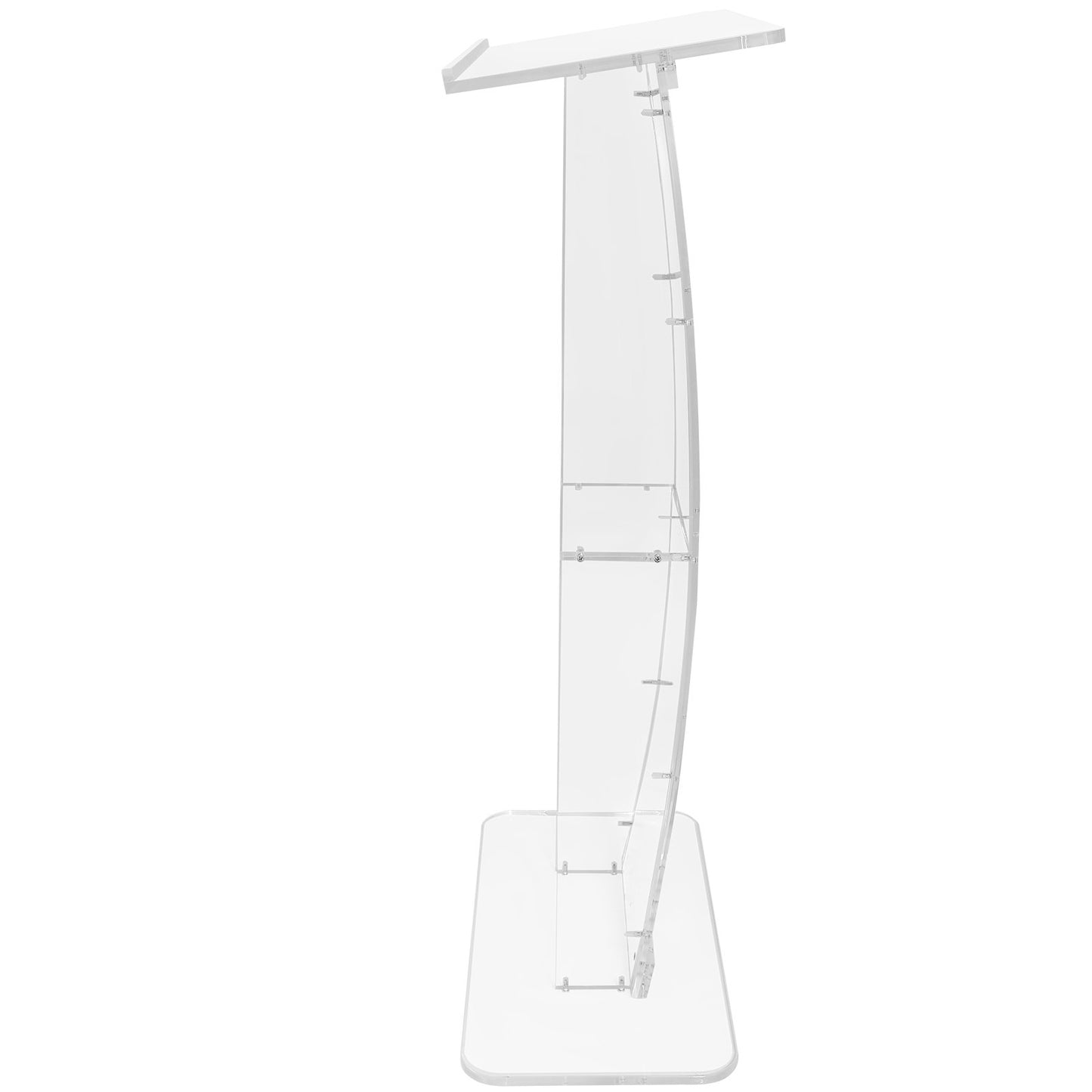 Akrylpodium, 47" högt, genomskinligt akrylpodiumställ med bred läsyta och förvaringshylla, golvstående klara predikstolar akryl för kyrkans kontorsskola