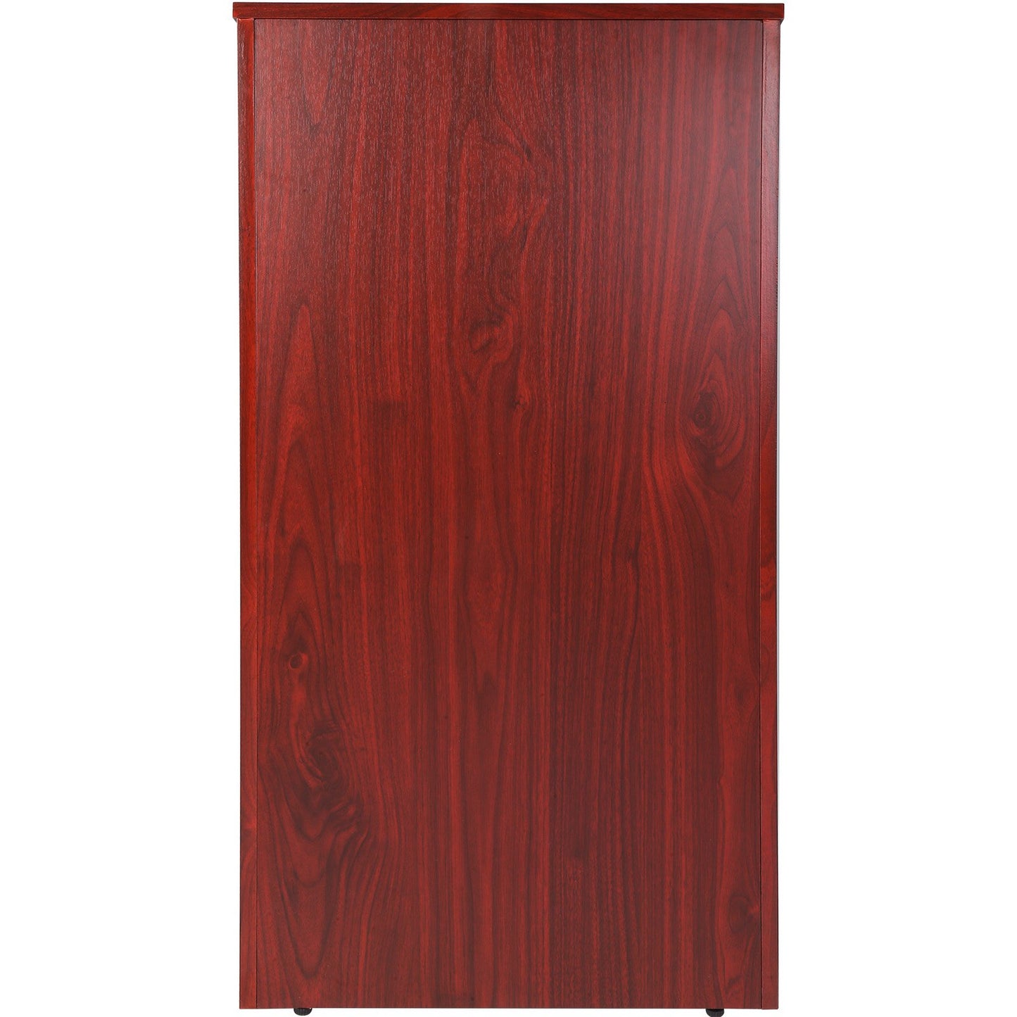 Podium Stand, 47 i Hostess Stand med 4 rullande hjul, Wood Podium med förvaringshyllor och snedställda skrivbord, talarstolar och podier för kyrka, kontor, skola, hem, brun