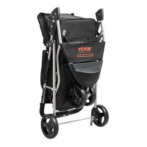 pet stroller foldable 3-wheel travel dog cart with brake up to 35lbs | EU