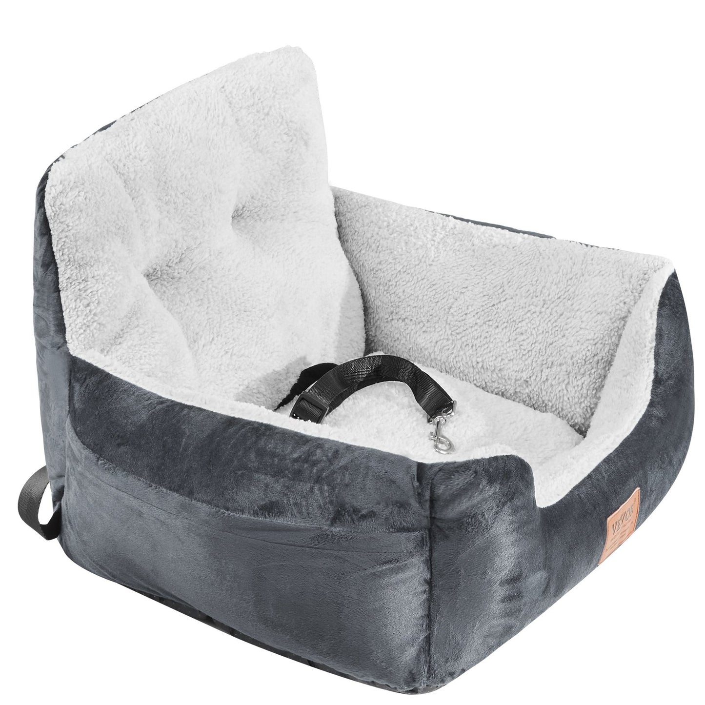 Dog Booster Car Seat Pet Car Seat for Small Dog Up to 20lbs Dark Gray